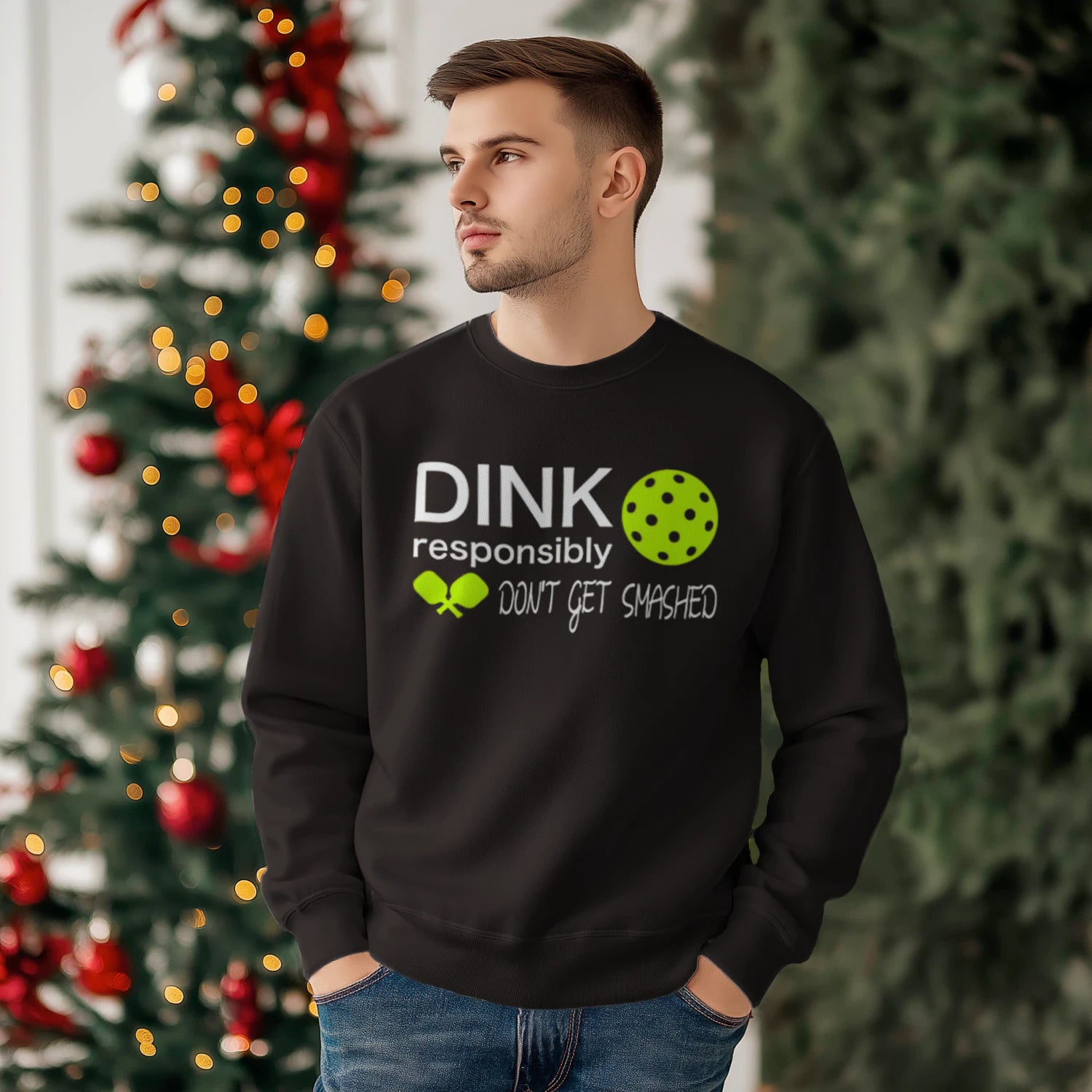 Dink Responsibly Pickleball Men’s Sweatshirt – Funny Gift