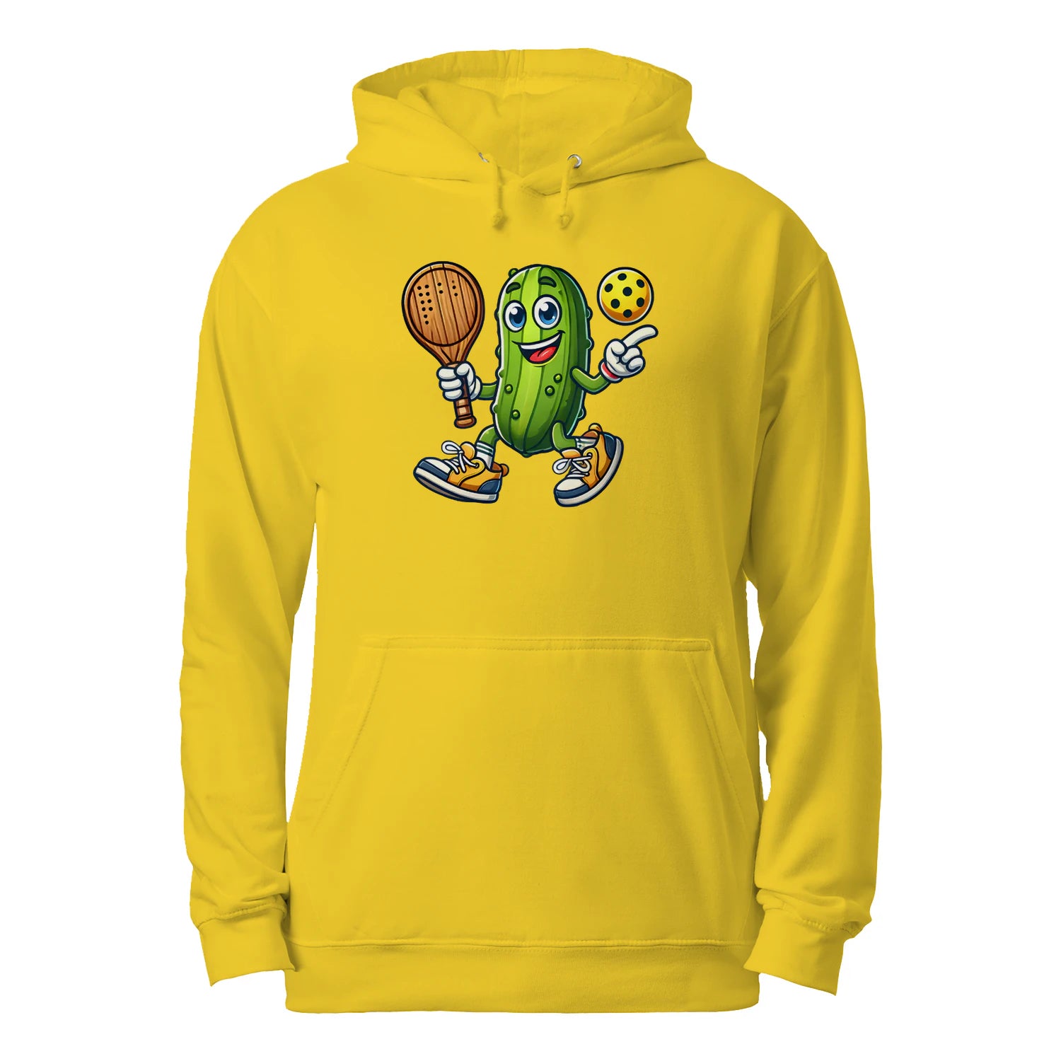 Funny Pickle Pickleball Player Cartoon Men’s Hoodie – Funny Gift