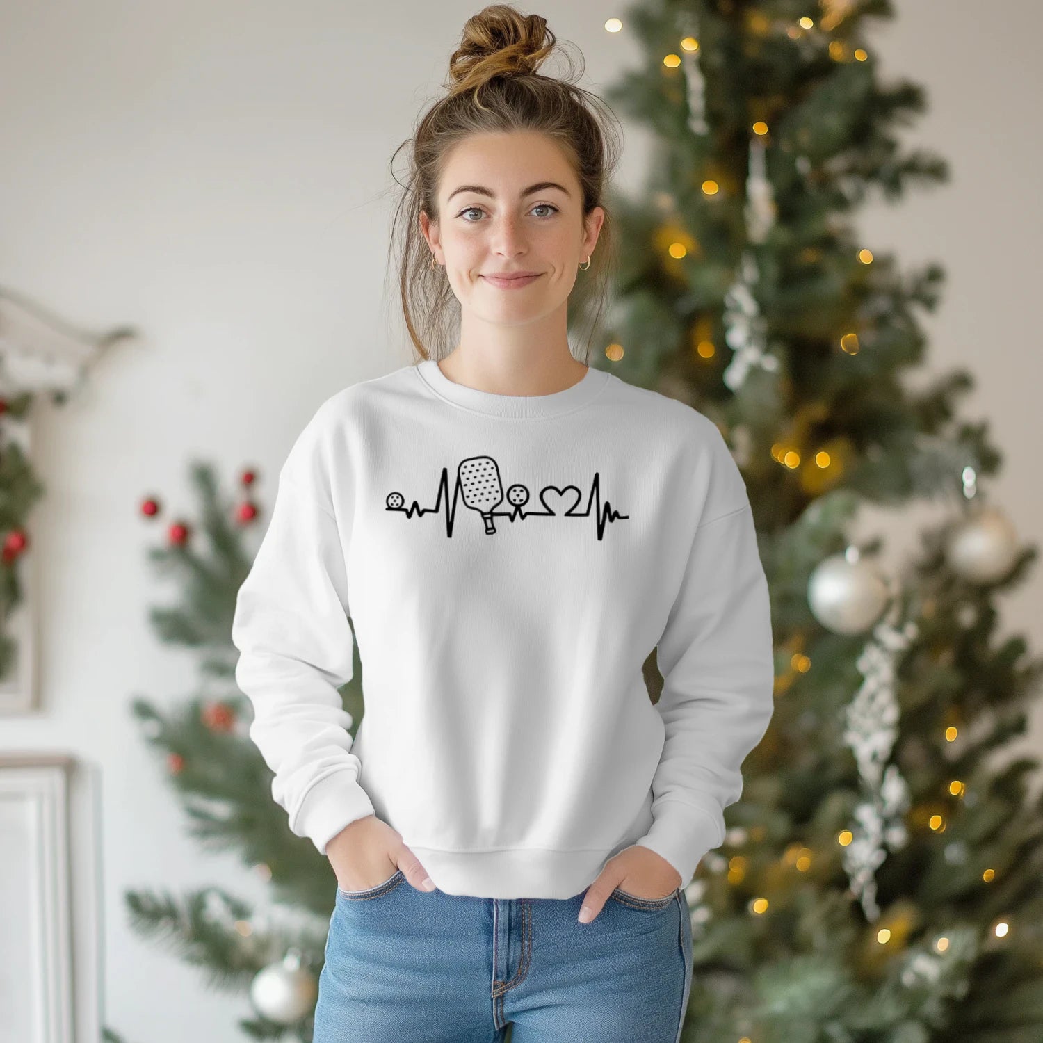 pickleball heartbeat Women’s Sweatshirt – Funny Gift