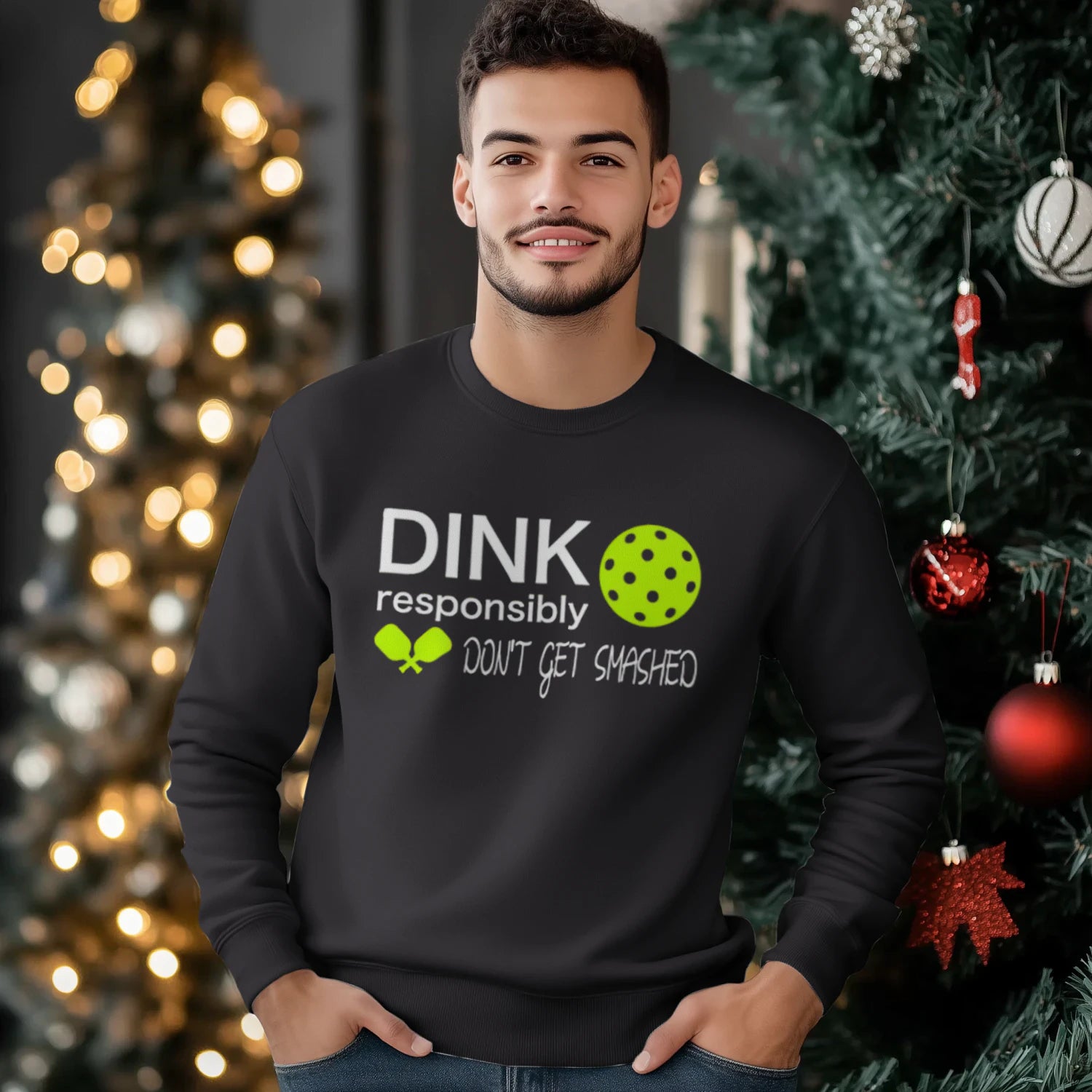 Dink Responsibly Pickleball Men’s Sweatshirt – Funny Gift