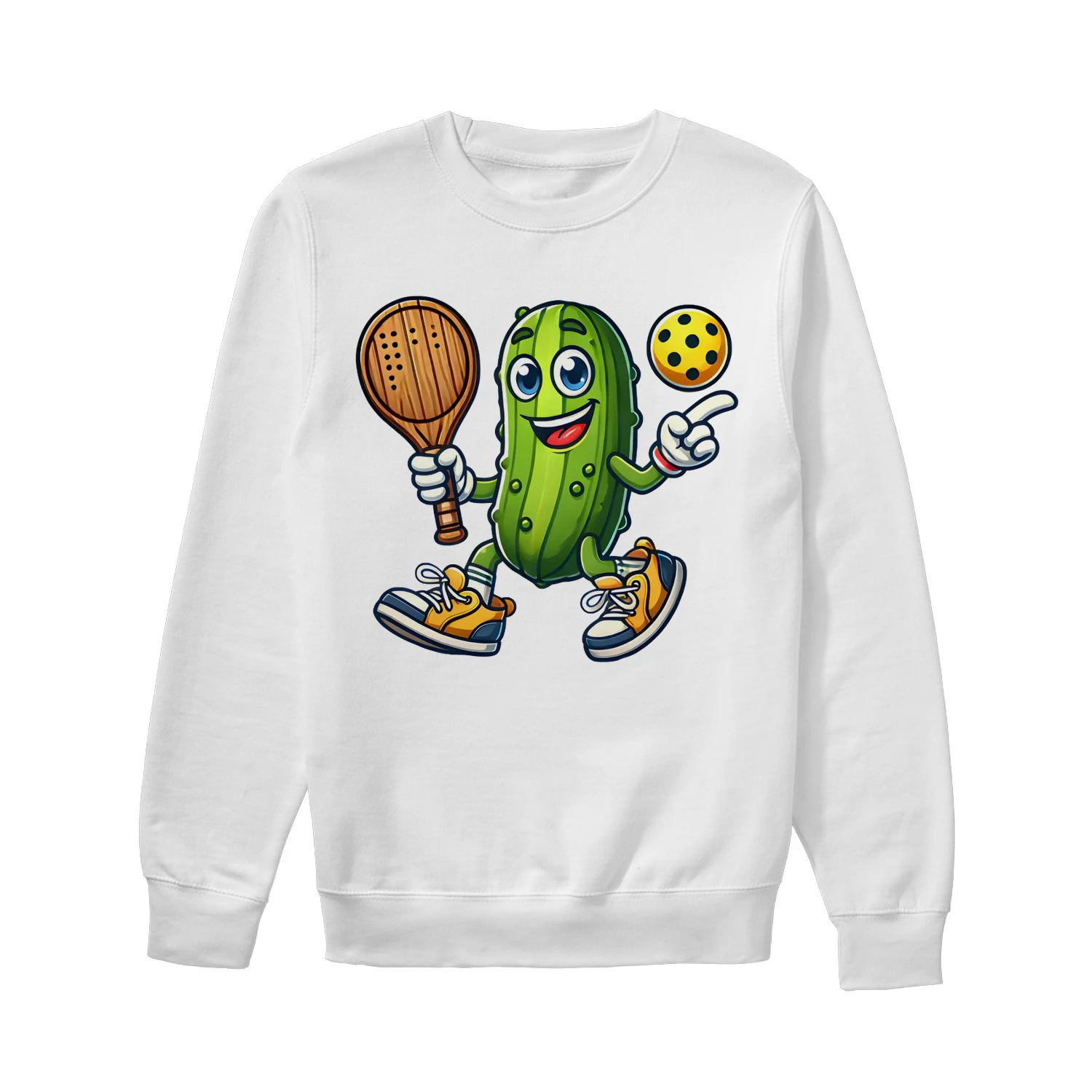 funny pickle pickleball player cartoon classic Women’s Sweatshirt – Funny Gift