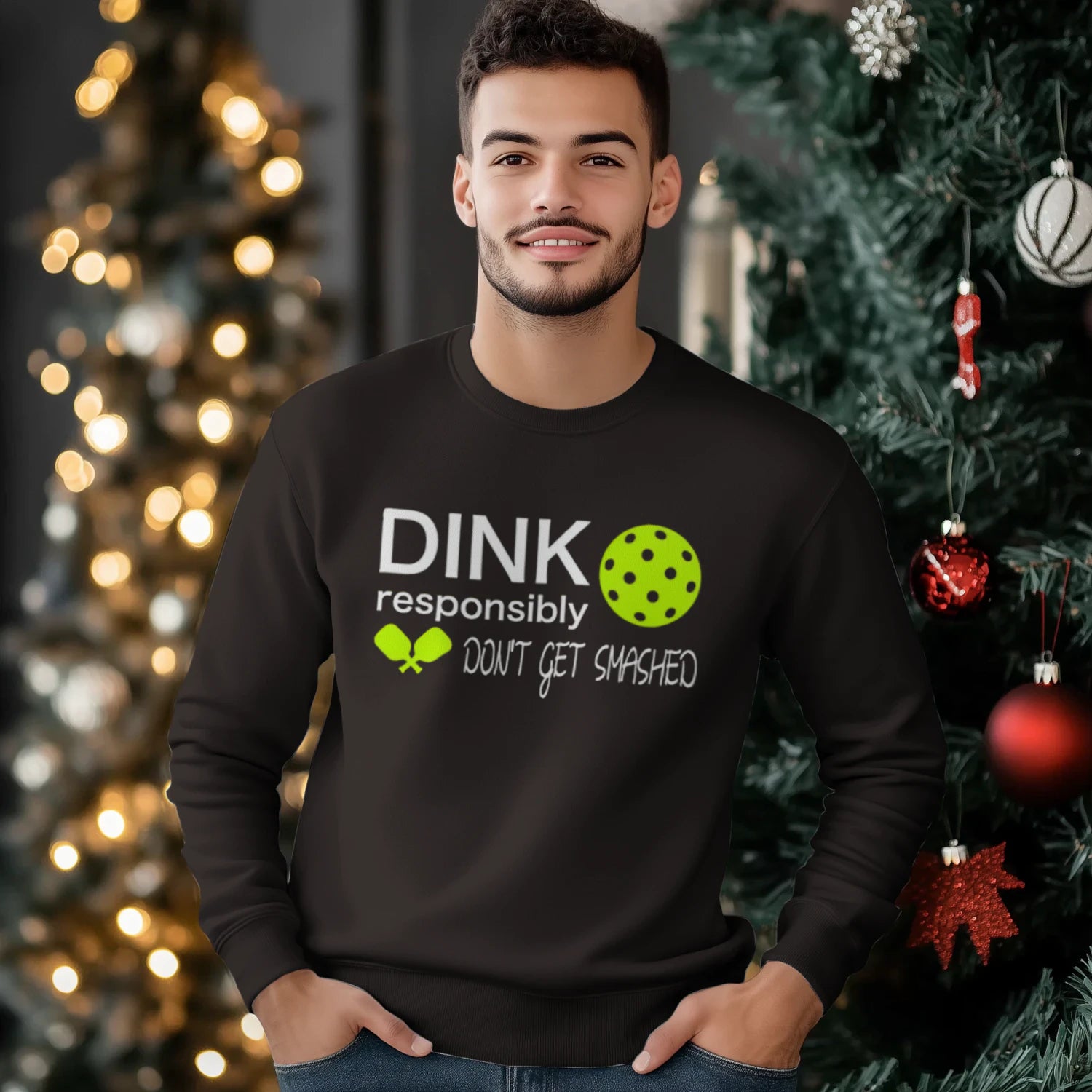 Dink Responsibly Pickleball Men’s Sweatshirt – Funny Gift