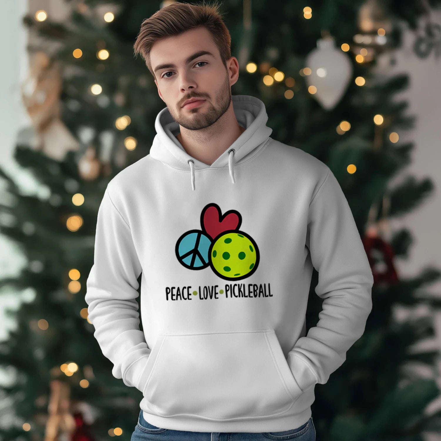 Pickleball Christmas Ornaments Men’s Hoodie – Funny Gift