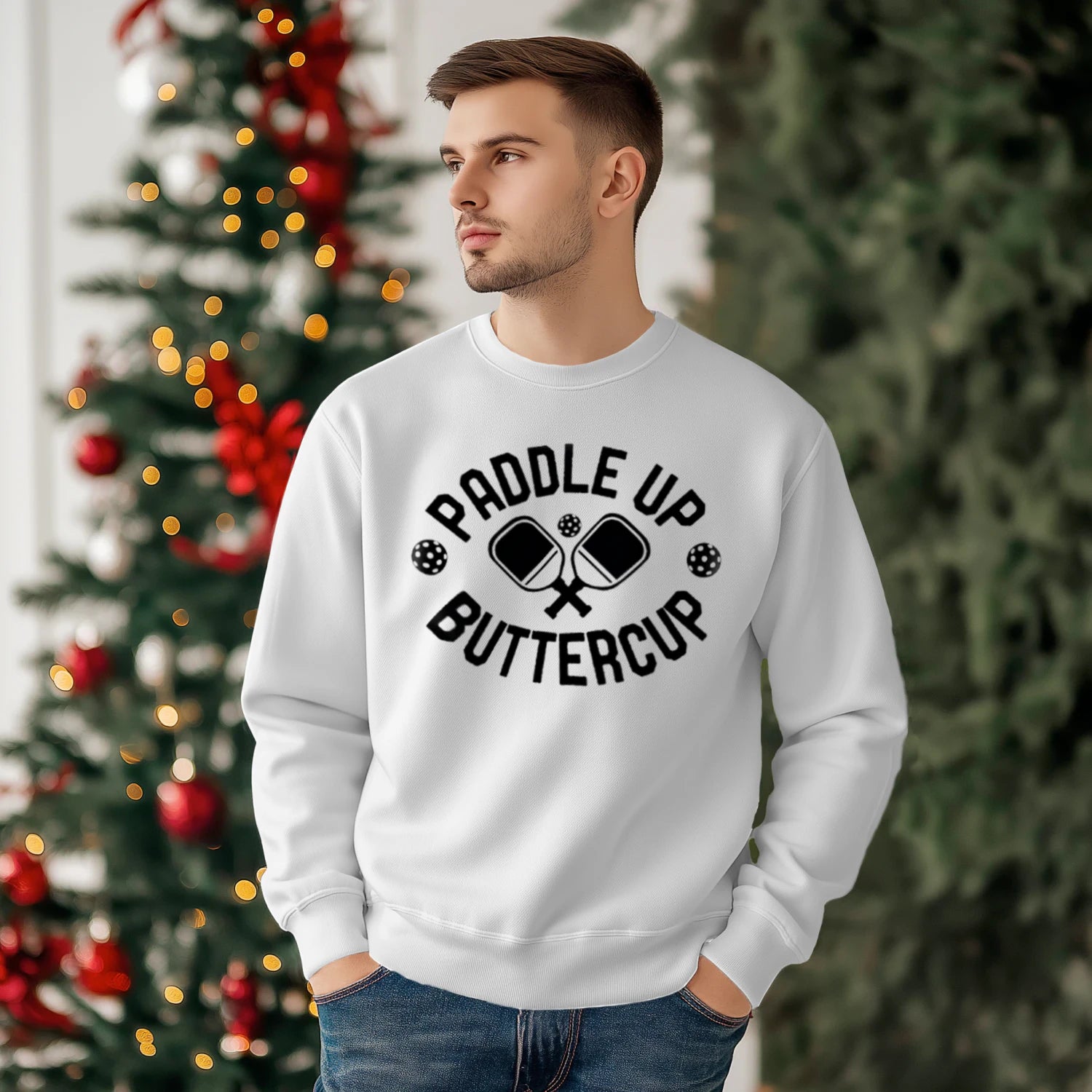 Paddle Up Buttercup Pickleball Men’s Sweatshirt – Funny Gift