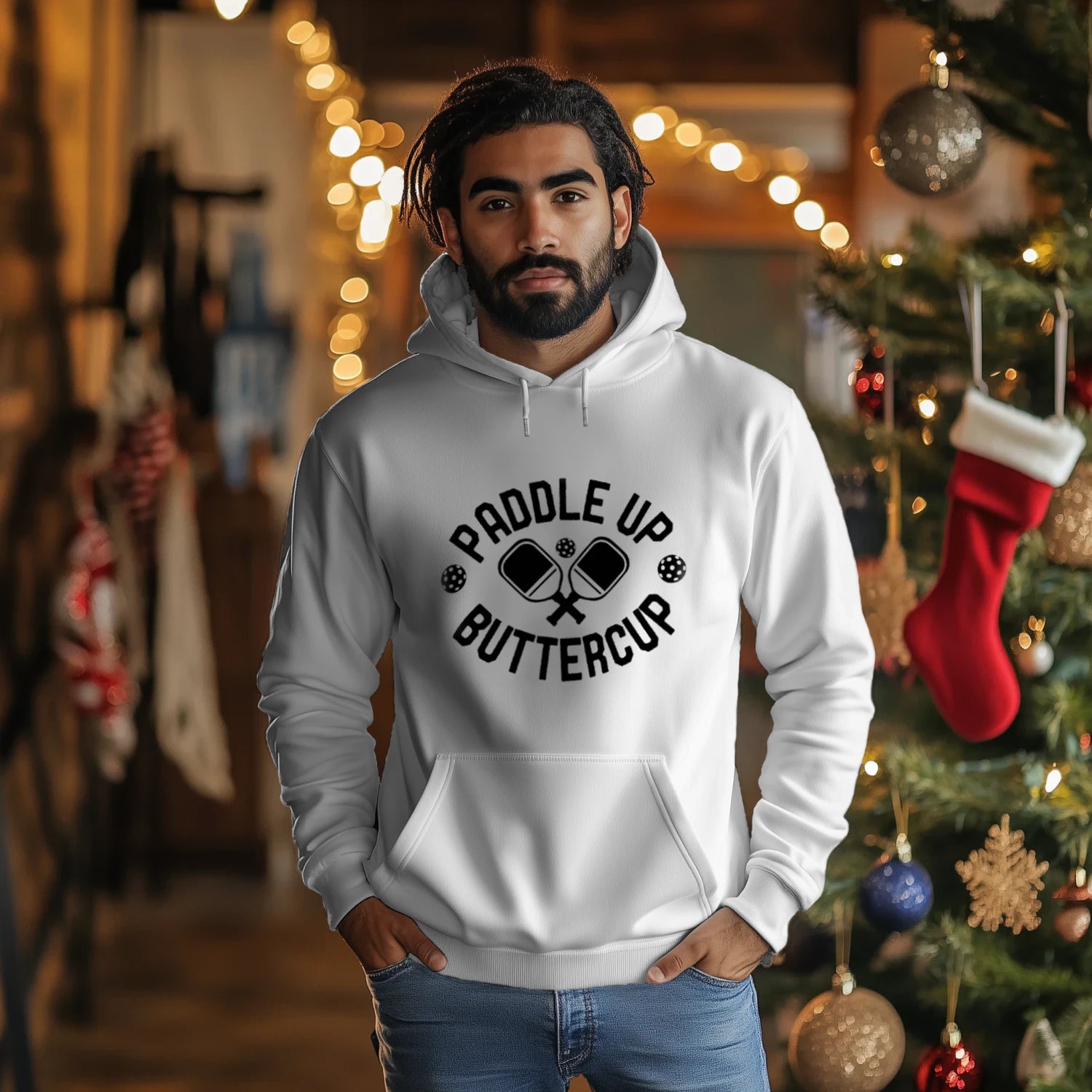 Paddle Up Buttercup Pickleball Men’s Hoodie – Funny Gift