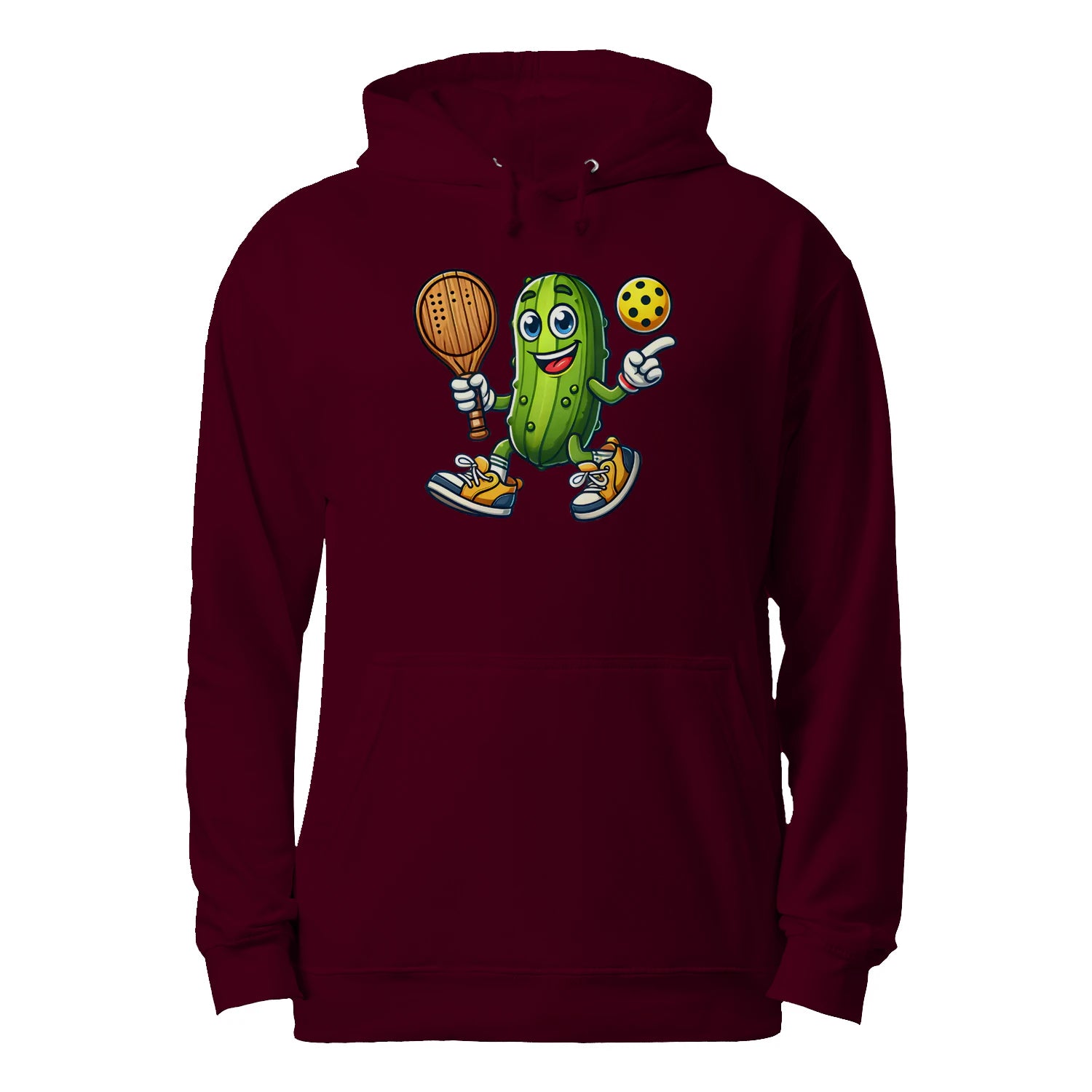 Funny Pickle Pickleball Player Cartoon Men’s Hoodie – Funny Gift