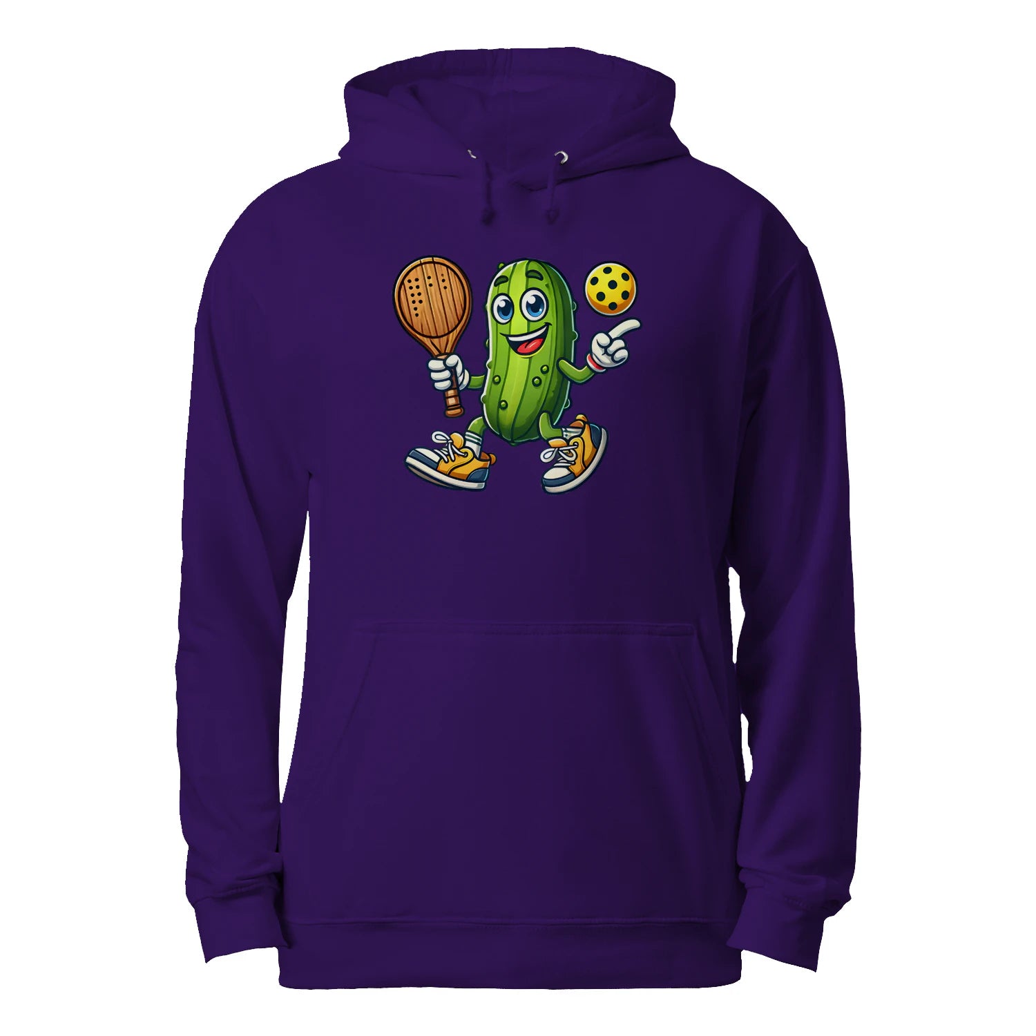 Funny Pickle Pickleball Player Cartoon Men’s Hoodie – Funny Gift