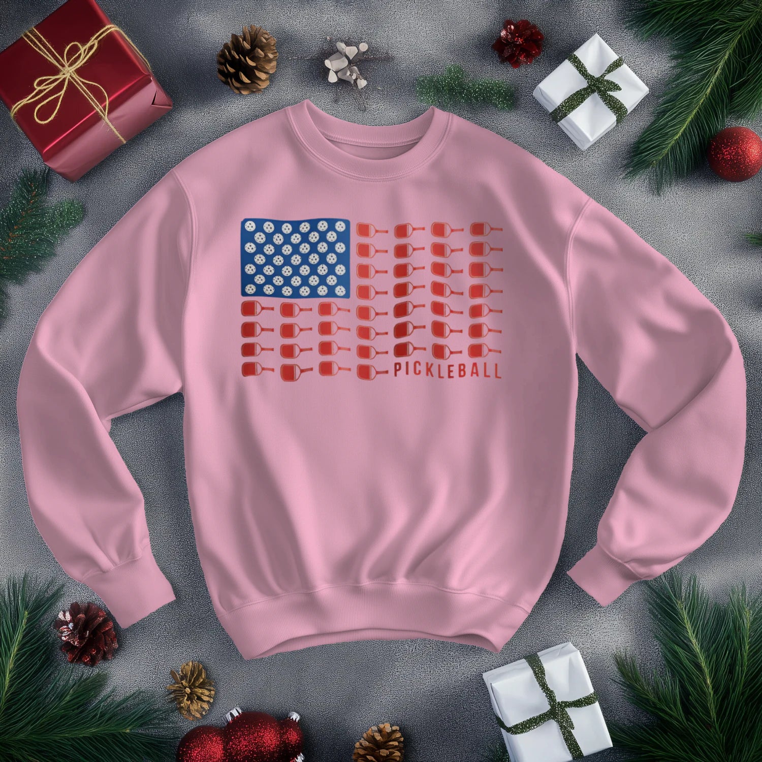 American Flag Pickleball Men’s Sweatshirt – Funny Gift
