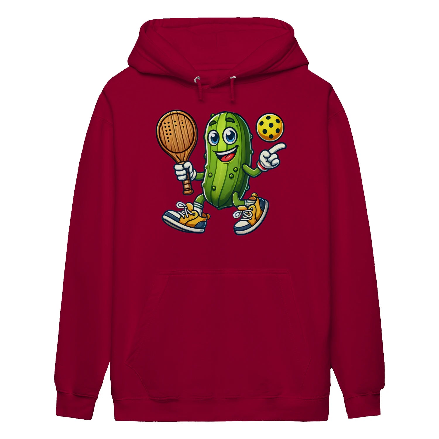 funny pickle pickleball player cartoon Women’s Hoodie – Funny Gift