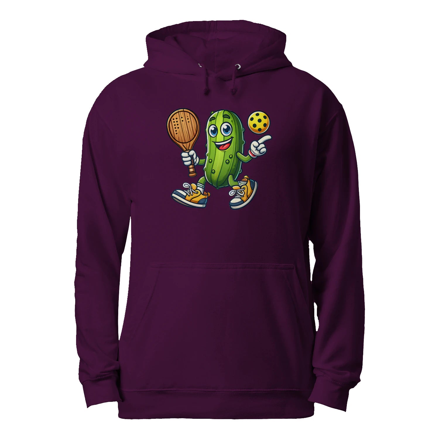 Funny Pickle Pickleball Player Cartoon Men’s Hoodie – Funny Gift
