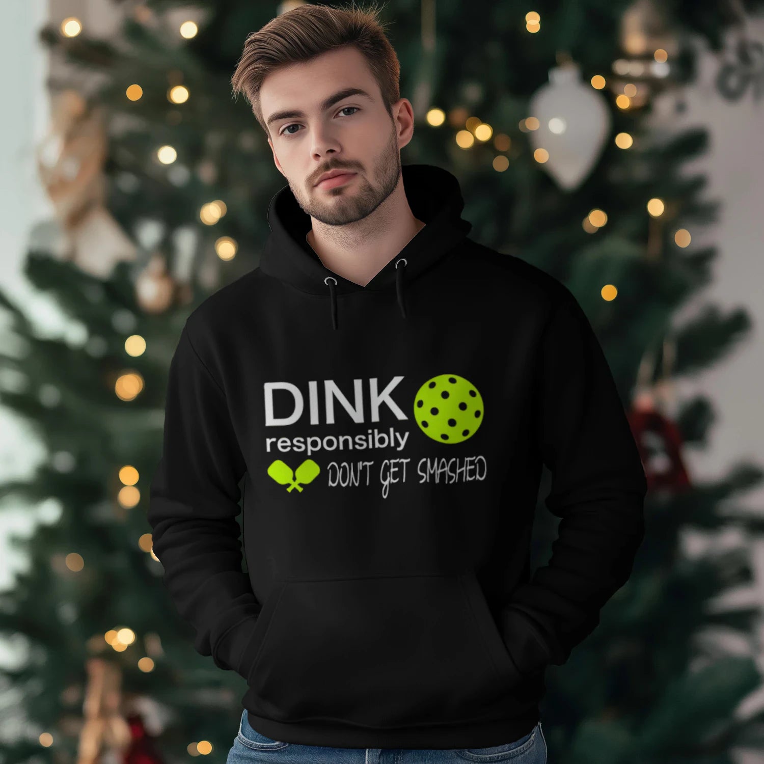 Dink Responsibly Pickleball Men’s Hoodie – Funny Gift
