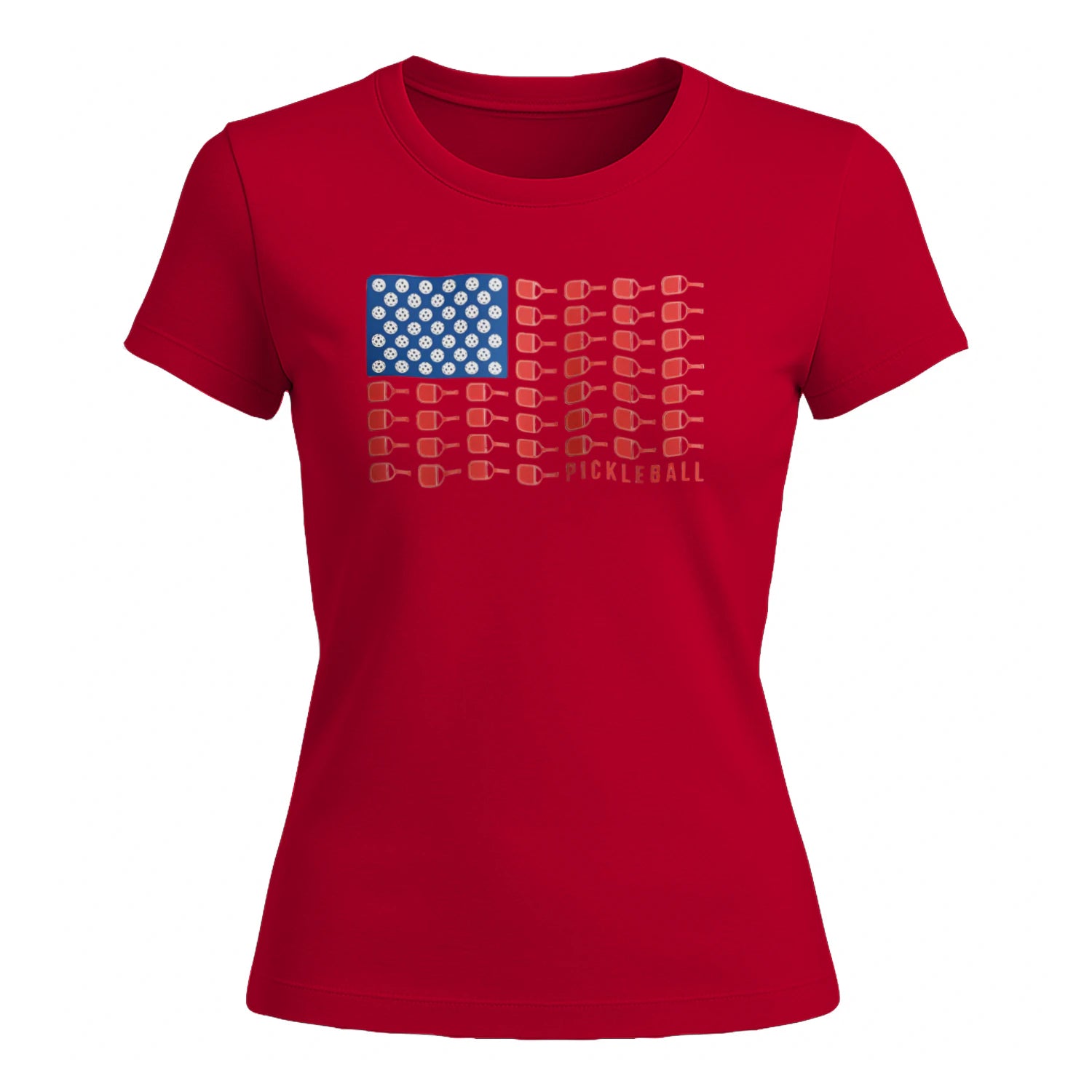 American Flag Pickleball for Women’s T-Shirt – Funny Gift