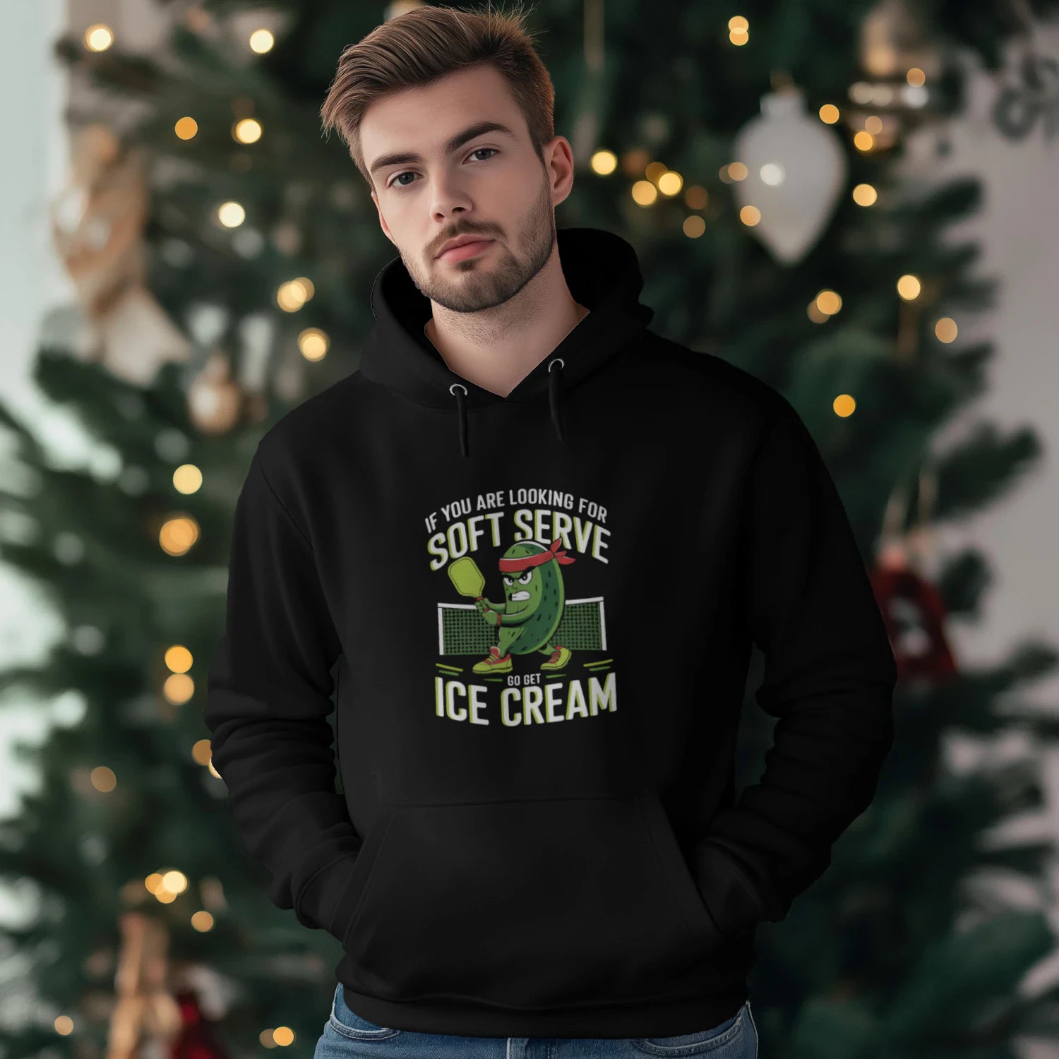 Pickleball & Ice Cream Men’s Hoodie – Funny Gift