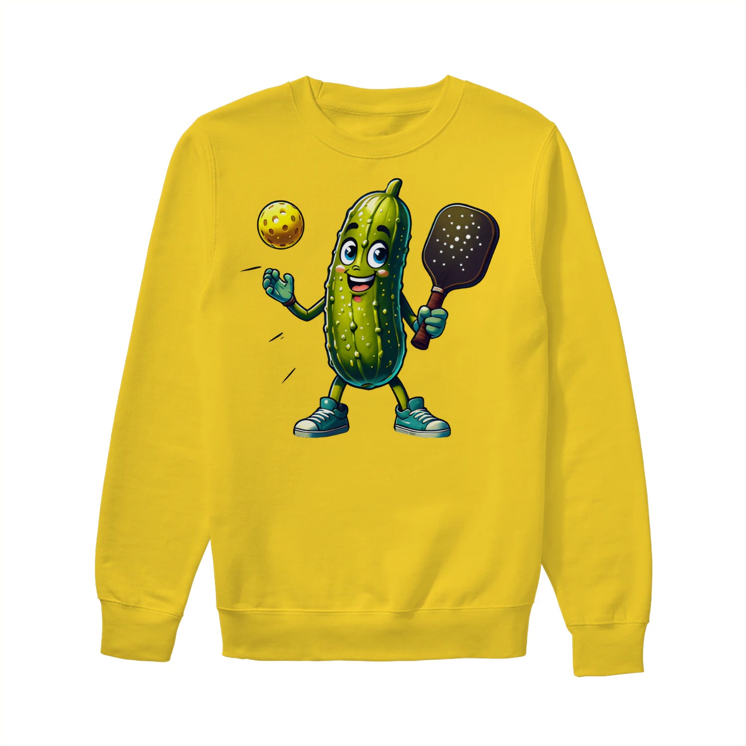 funny pickle pickleball player cartoon Women’s Sweatshirt – Funny Gift