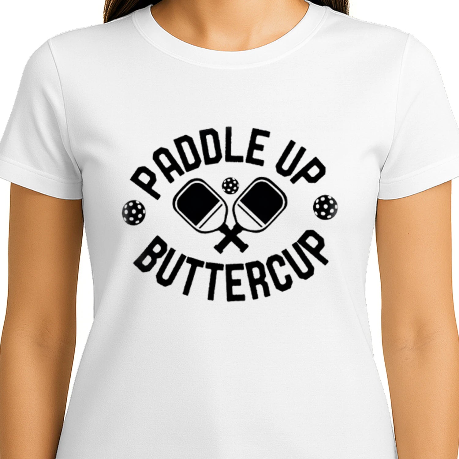 Paddle Up Buttercup for Pickleball Women’s T-Shirt – Funny Gift