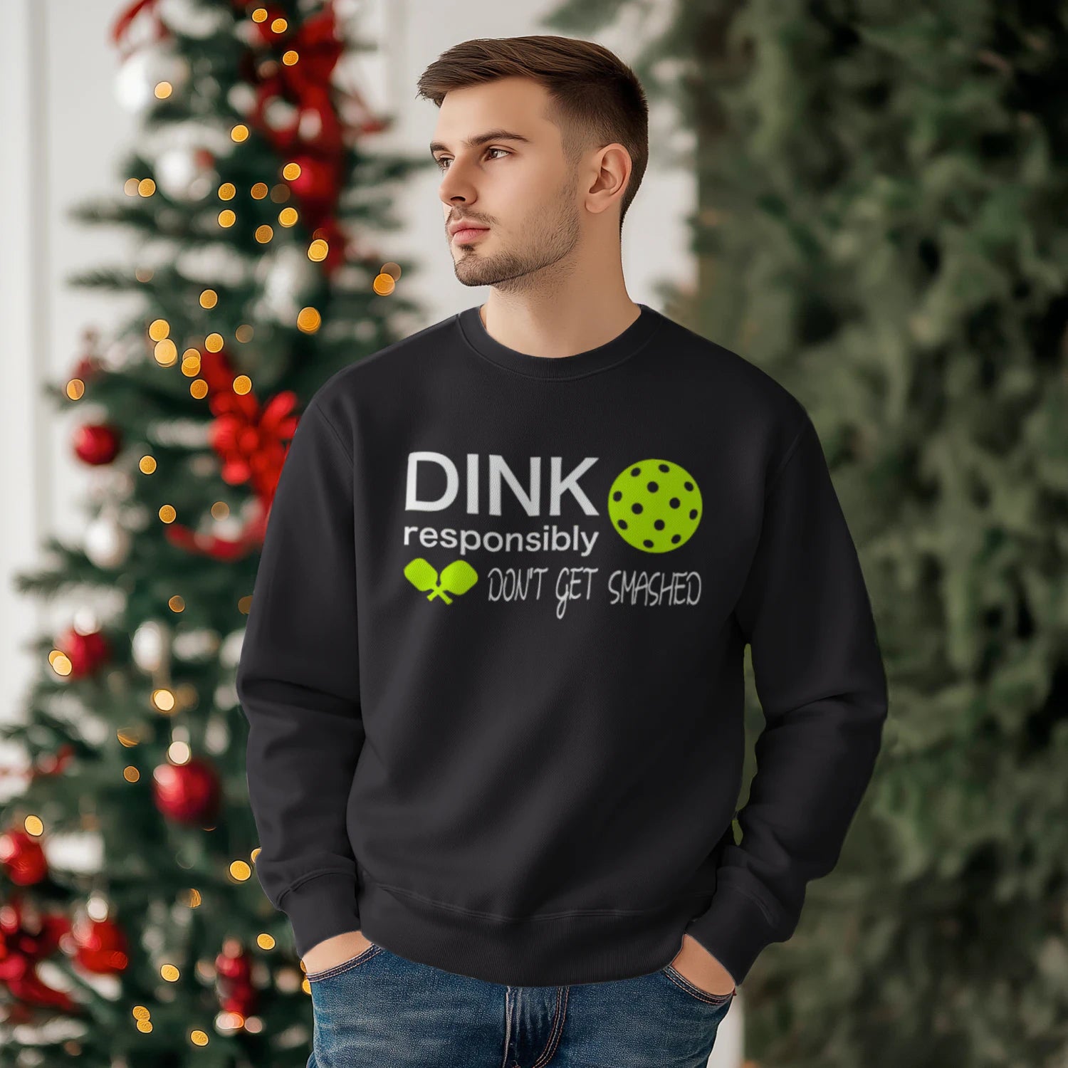 Dink Responsibly Pickleball Men’s Sweatshirt – Funny Gift