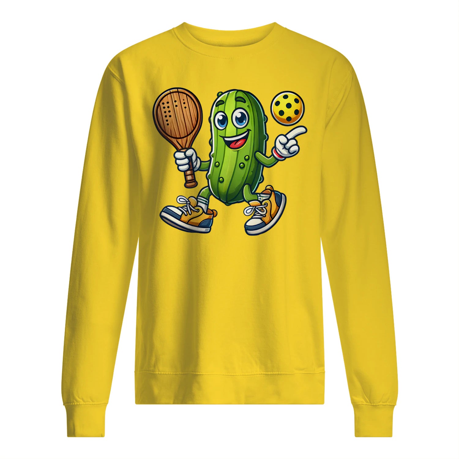 Funny Pickle Pickleball Player Cartoon Classic Men’s Sweatshirt – Funny Gift