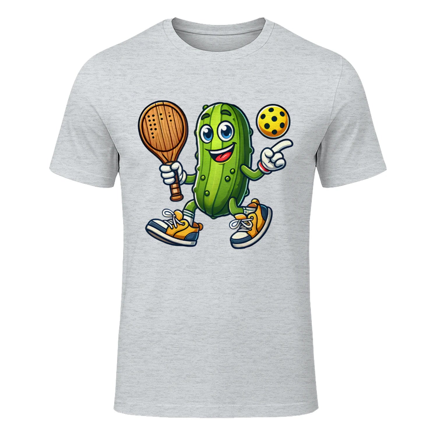 Funny Pickle Pickleball Player Cartoon T-Shirt – Funny Gift