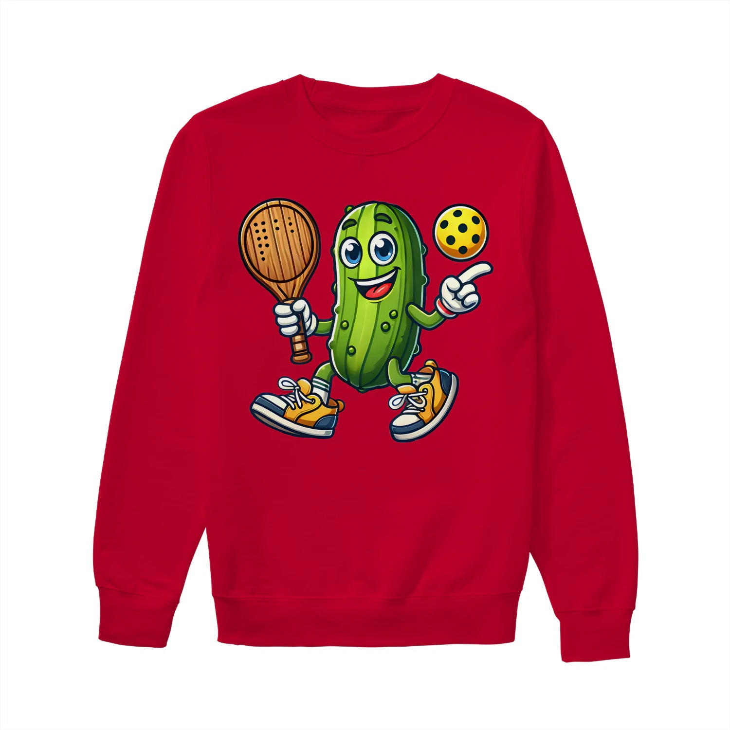 funny pickle pickleball player cartoon classic Women’s Sweatshirt – Funny Gift