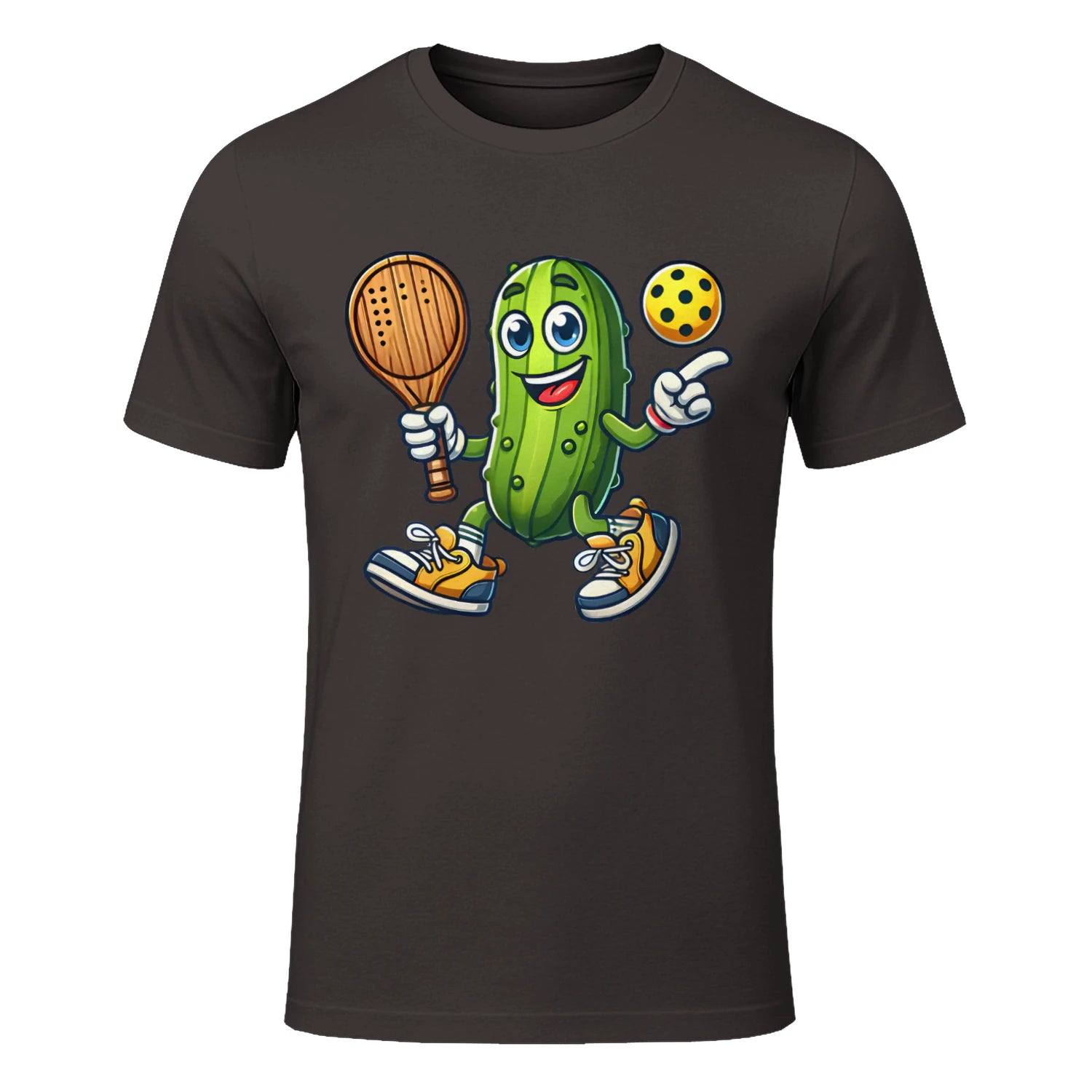 Funny Pickle Pickleball Player Cartoon T-Shirt – Funny Gift