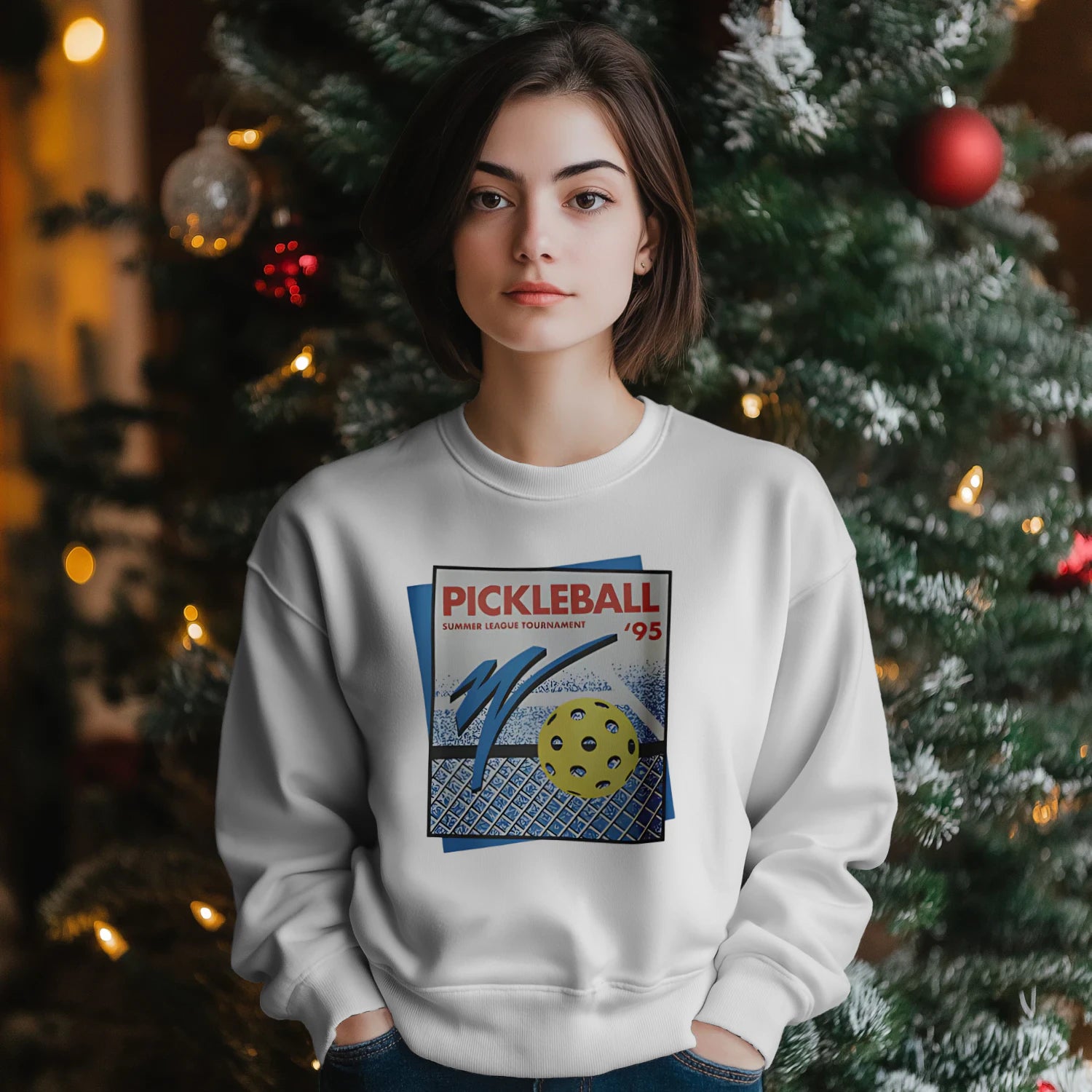 retro pickleball court Women’s Sweatshirt – Funny Gift