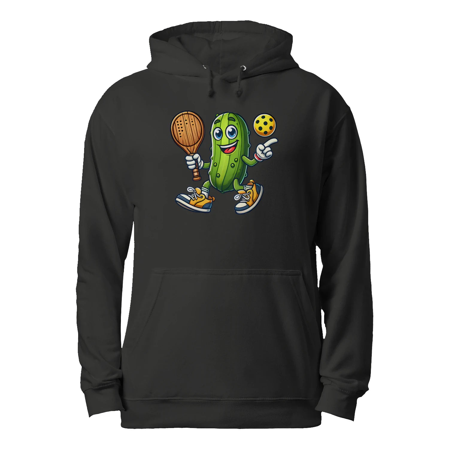 Funny Pickle Pickleball Player Cartoon Men’s Hoodie – Funny Gift