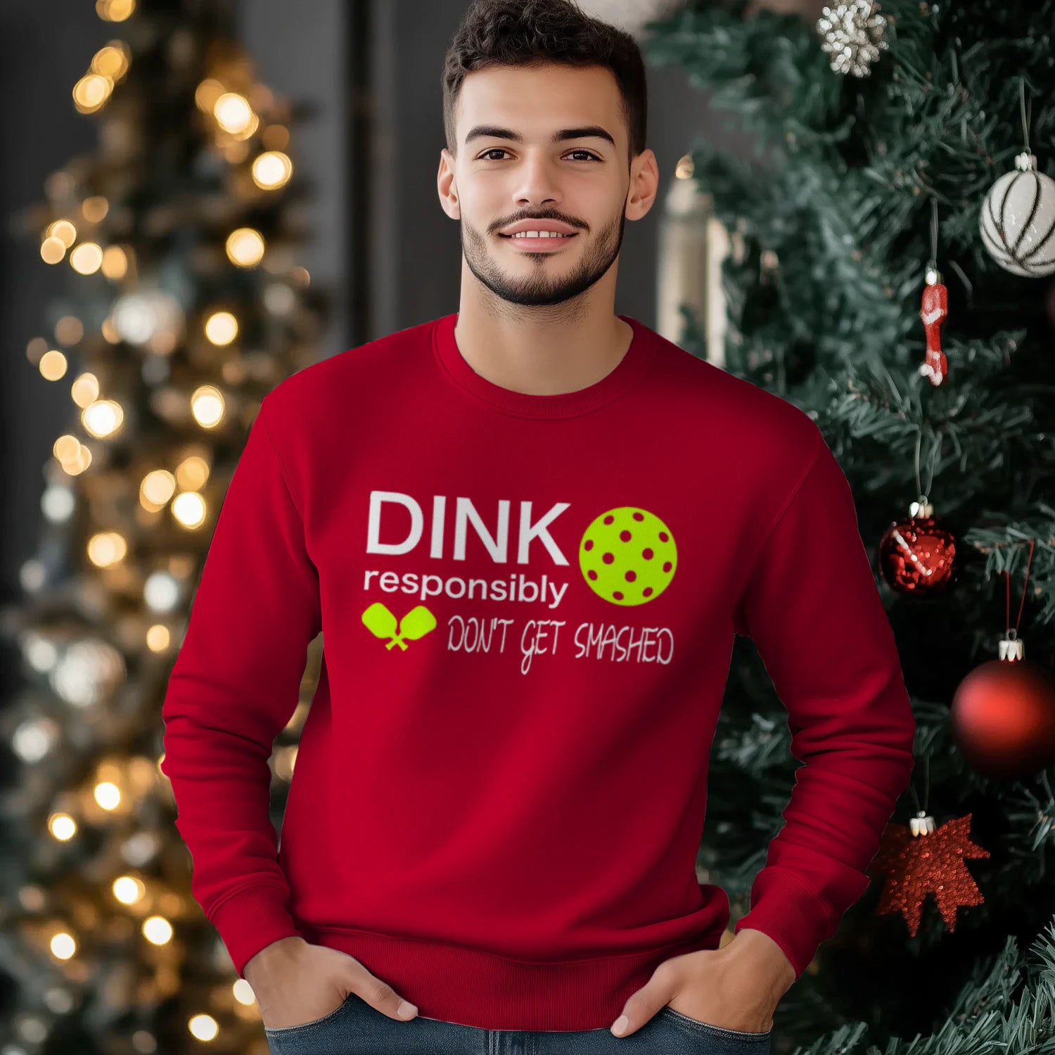 Dink Responsibly Pickleball Men’s Sweatshirt – Funny Gift