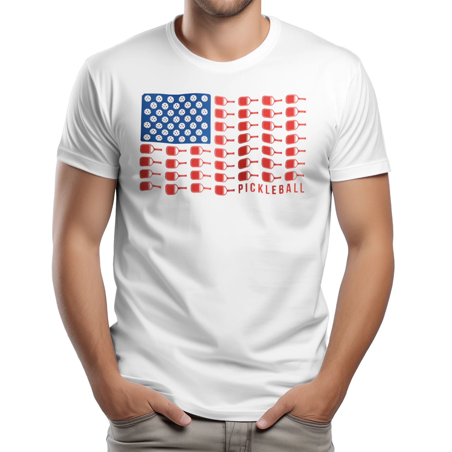 American Flag Pickleball T-Shirt – Funny Gift