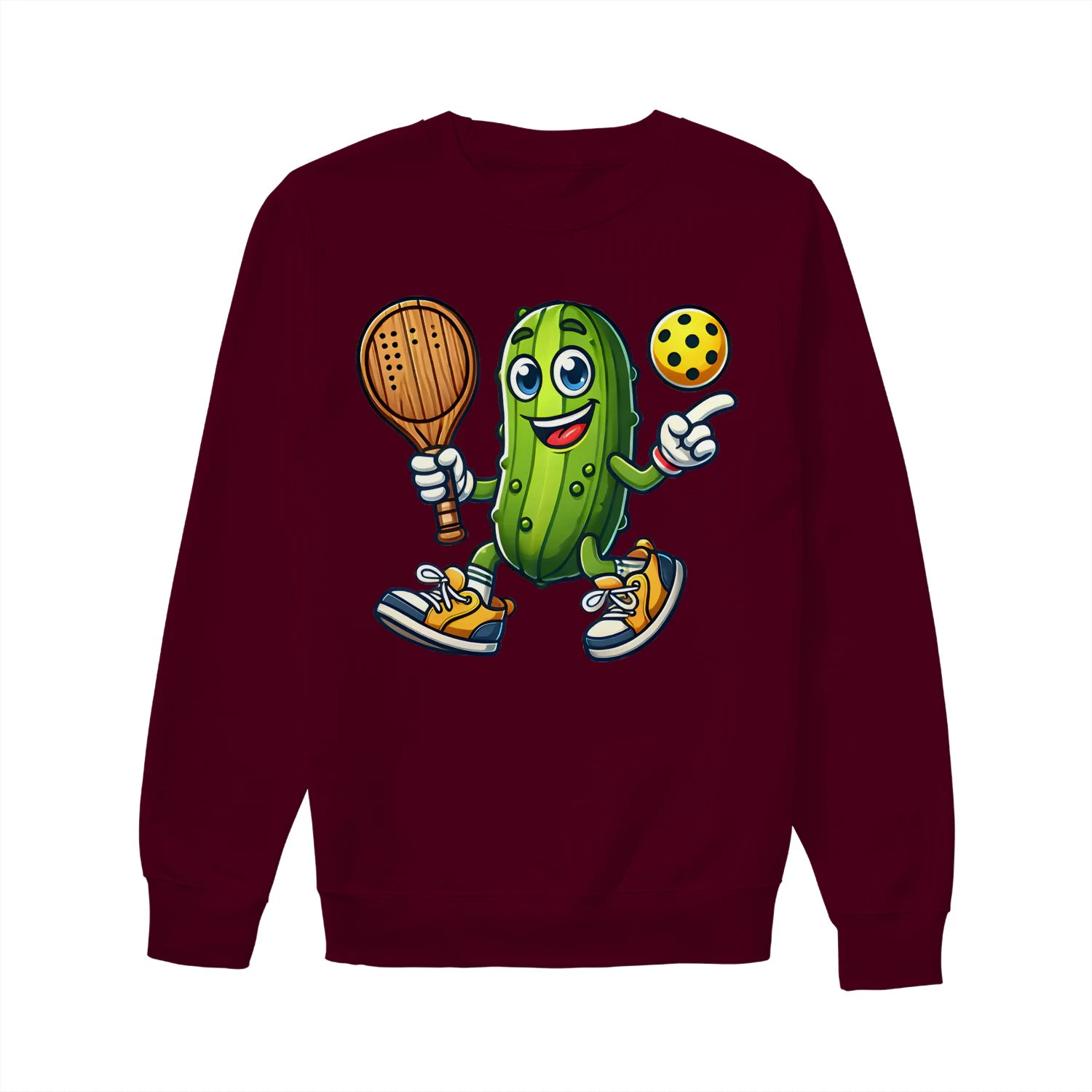 funny pickle pickleball player cartoon classic Women’s Sweatshirt – Funny Gift