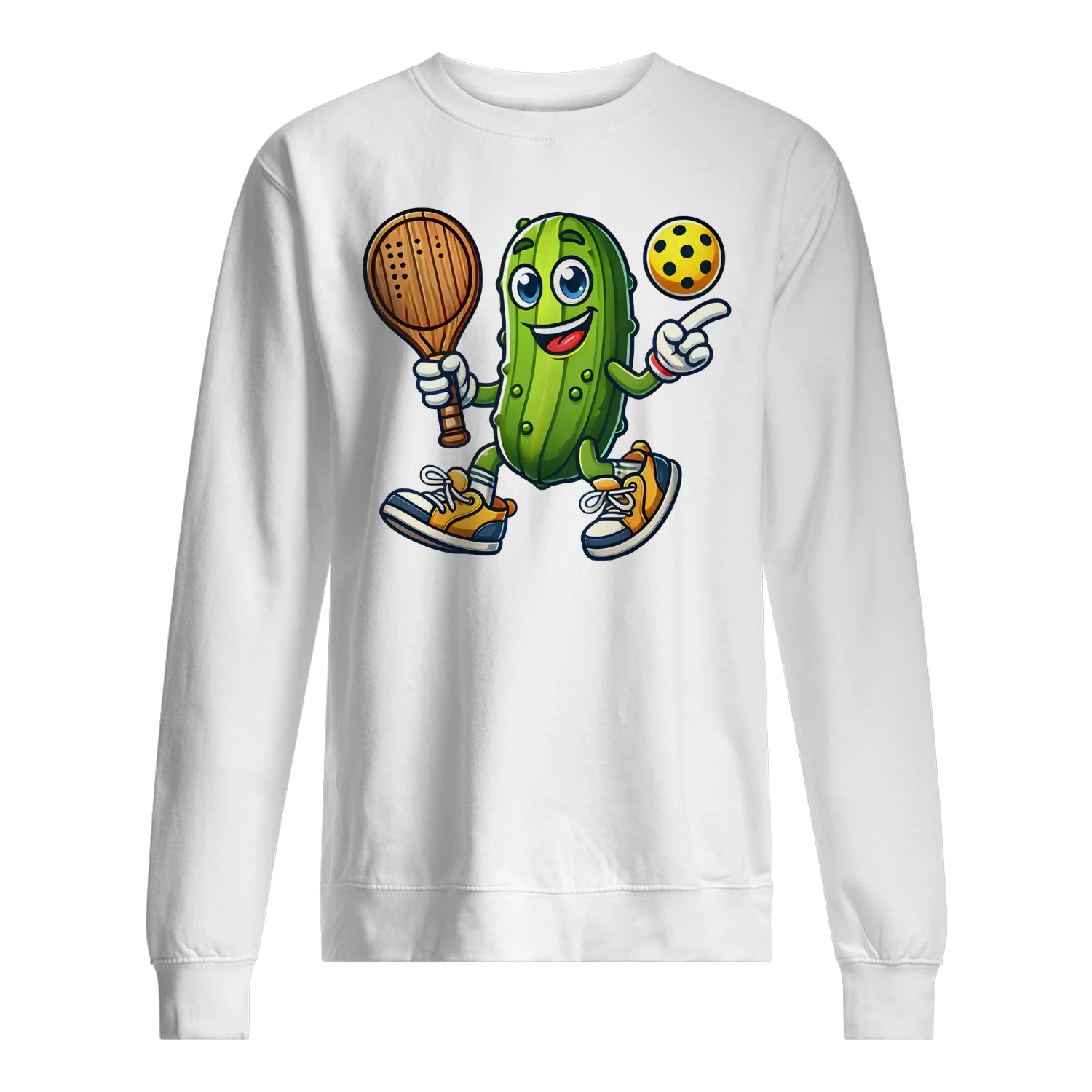 Funny Pickle Pickleball Player Cartoon Classic Men’s Sweatshirt – Funny Gift