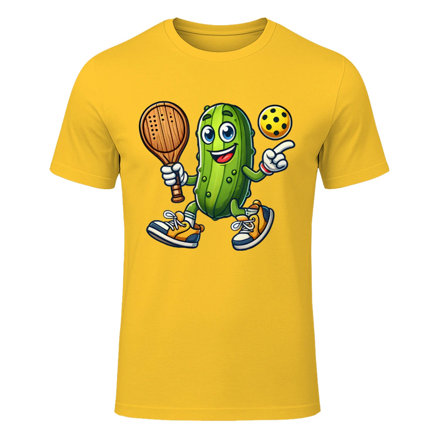 Funny Pickle Pickleball Player Cartoon T-Shirt – Funny Gift