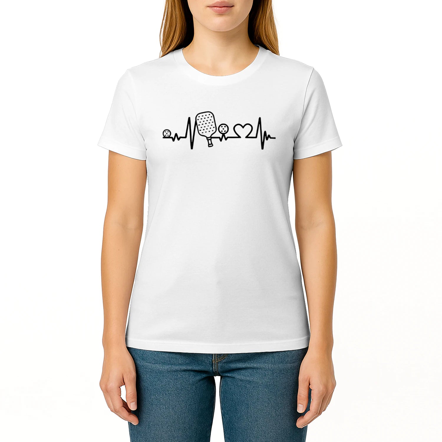 Pickleball Heartbeat for Women’s T-Shirt – Funny Gift