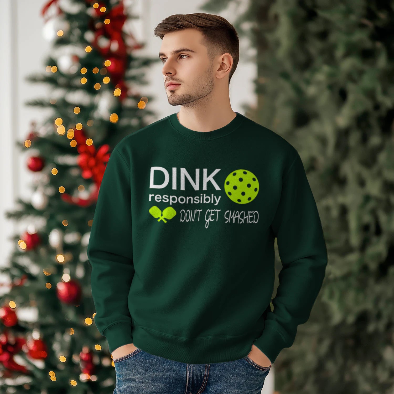 Dink Responsibly Pickleball Men’s Sweatshirt – Funny Gift