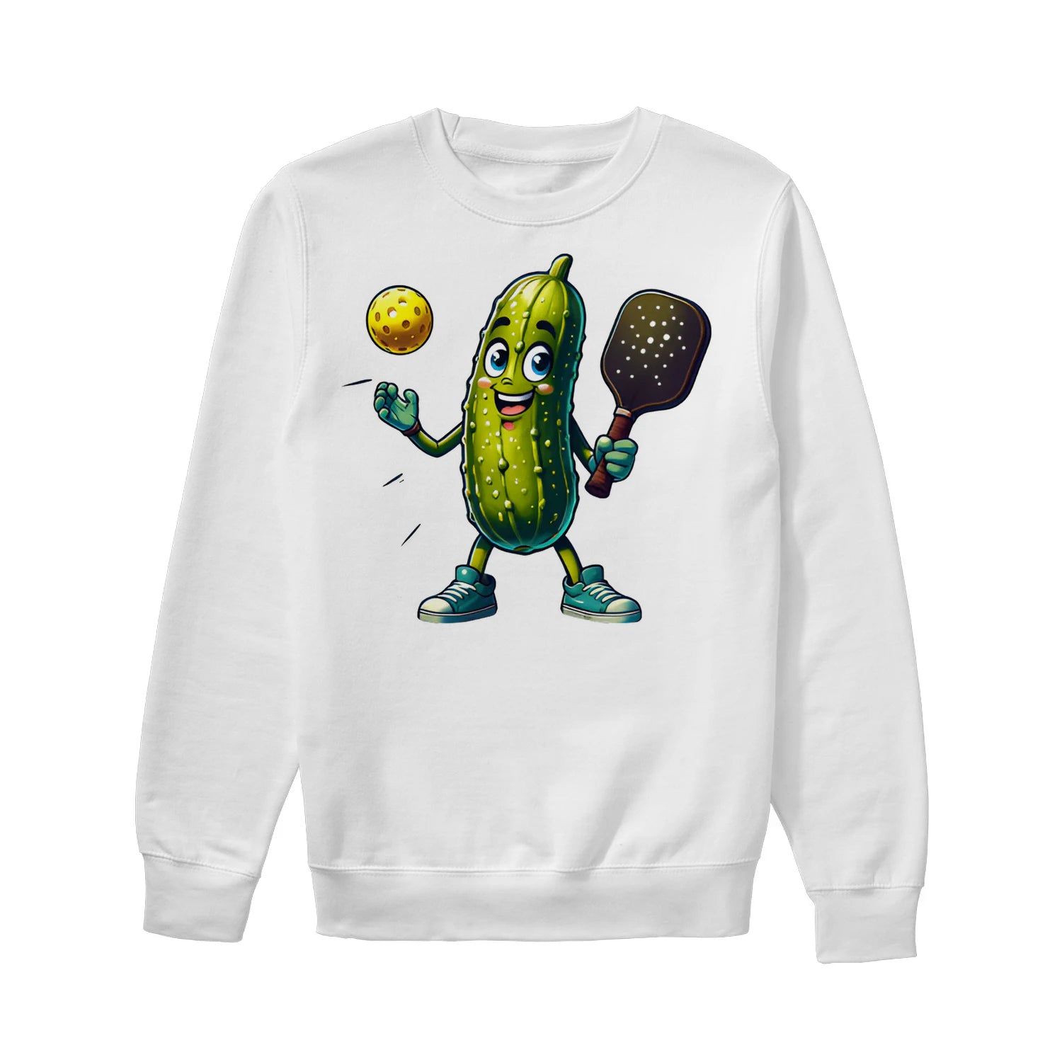 funny pickle pickleball player cartoon Women’s Sweatshirt – Funny Gift
