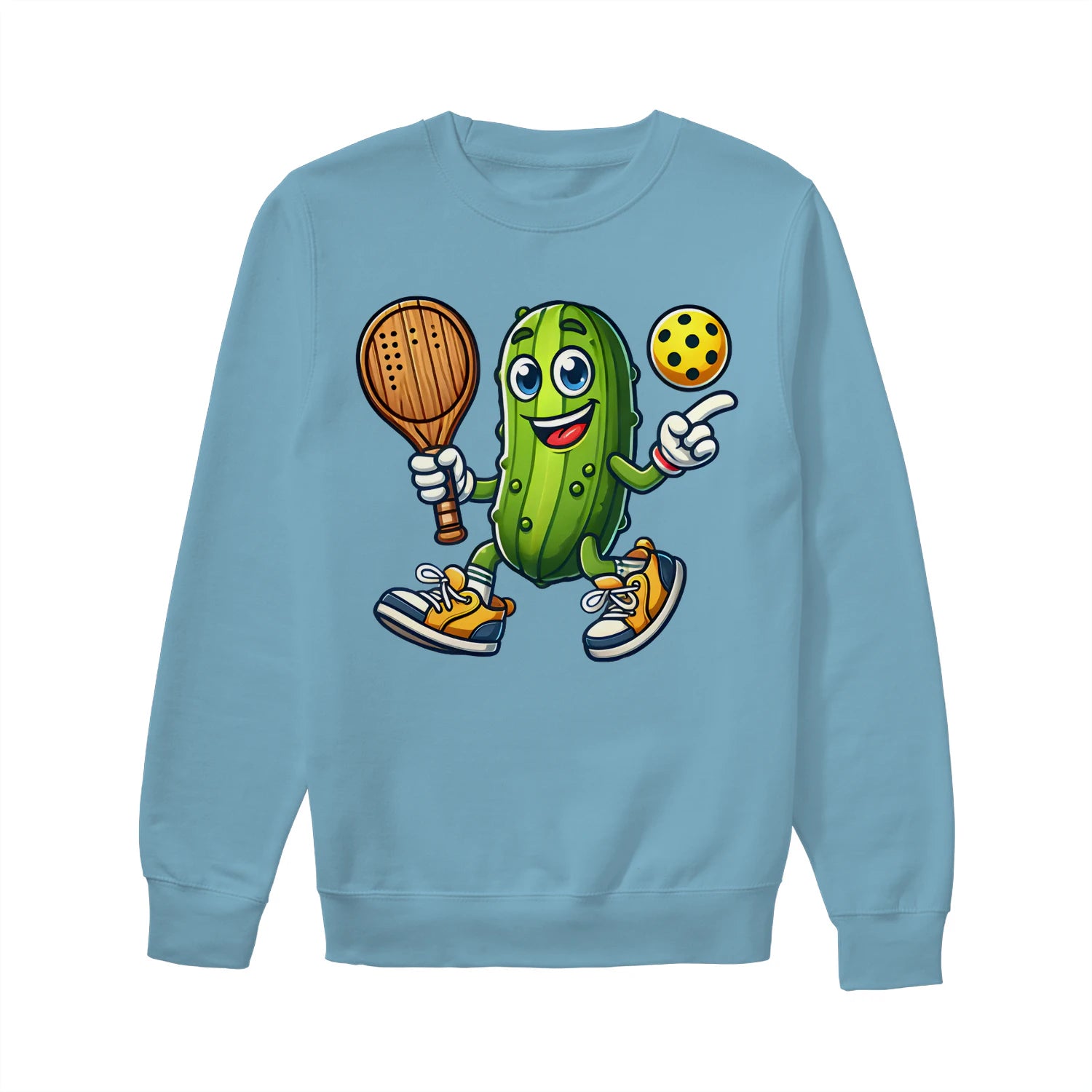 funny pickle pickleball player cartoon classic Women’s Sweatshirt – Funny Gift
