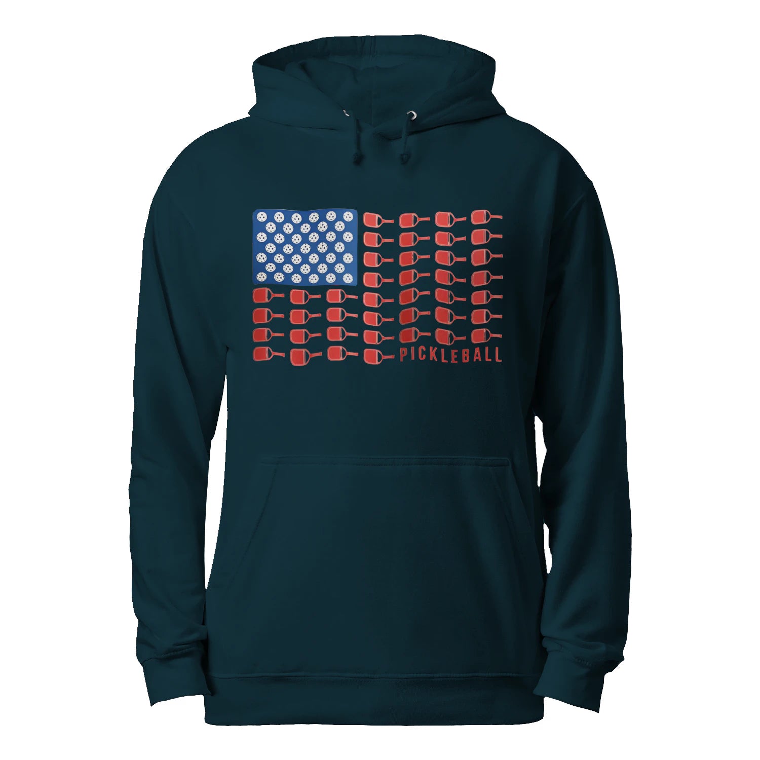 American Flag Pickleball Men’s Hoodie – Funny Gift