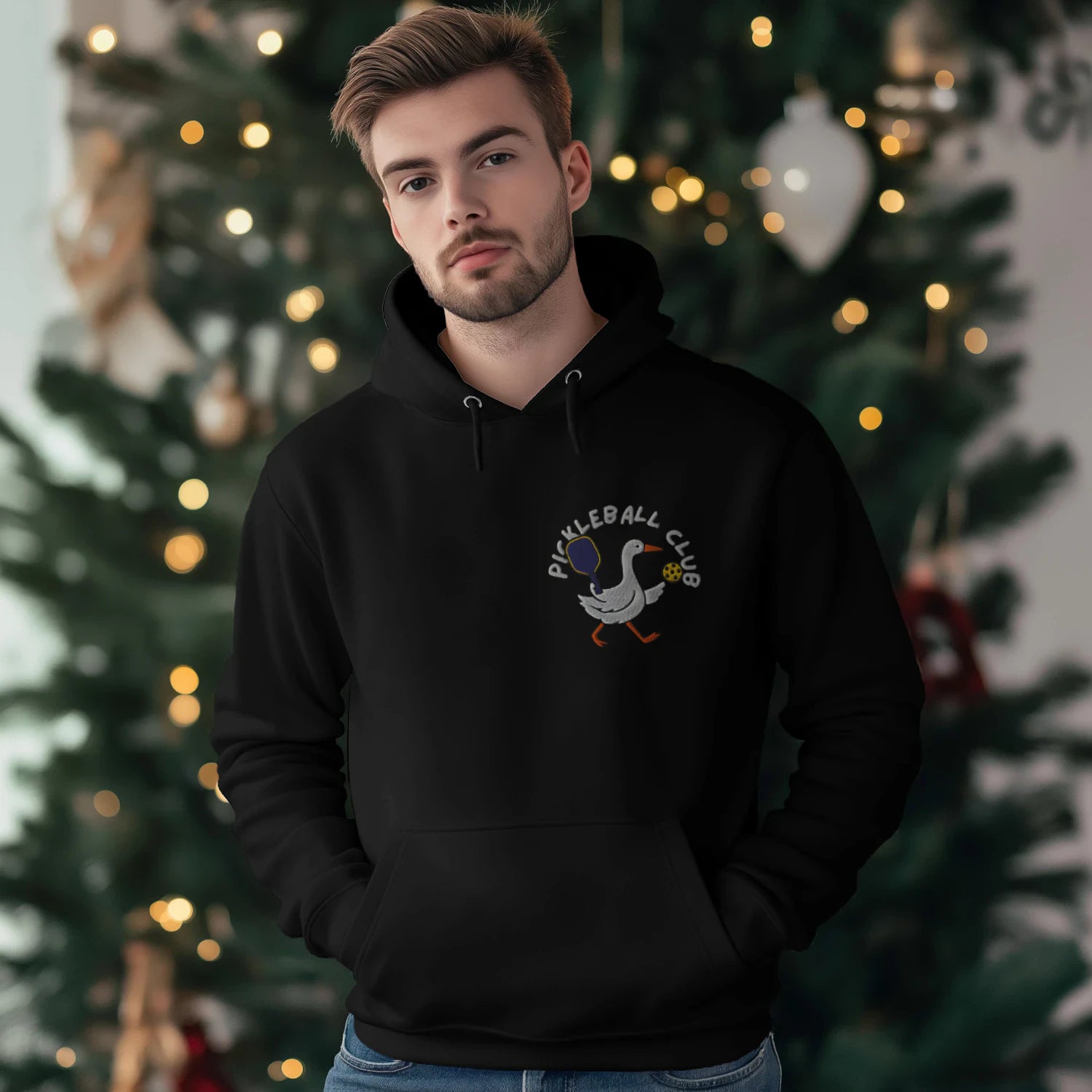 Pickleball Penguin Men’s Hoodie – Funny Gift