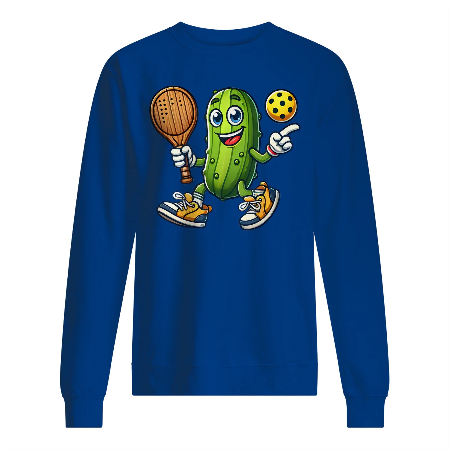 Funny Pickle Pickleball Player Cartoon Classic Men’s Sweatshirt – Funny Gift