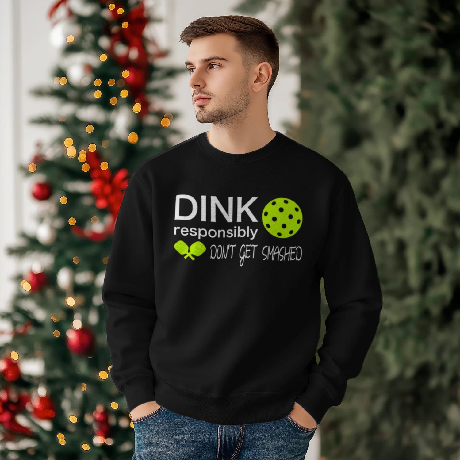 Dink Responsibly Pickleball Men’s Sweatshirt – Funny Gift