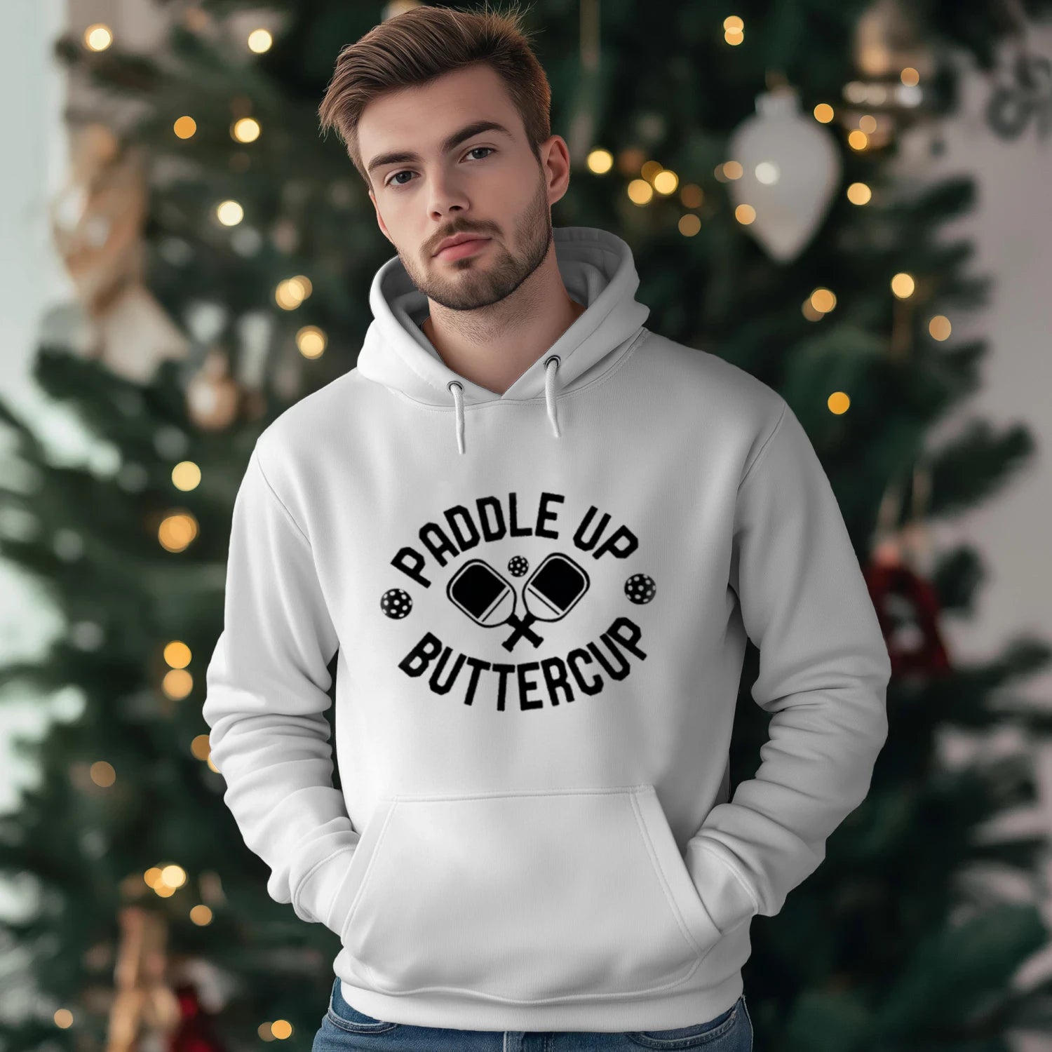 Paddle Up Buttercup Pickleball Men’s Hoodie – Funny Gift