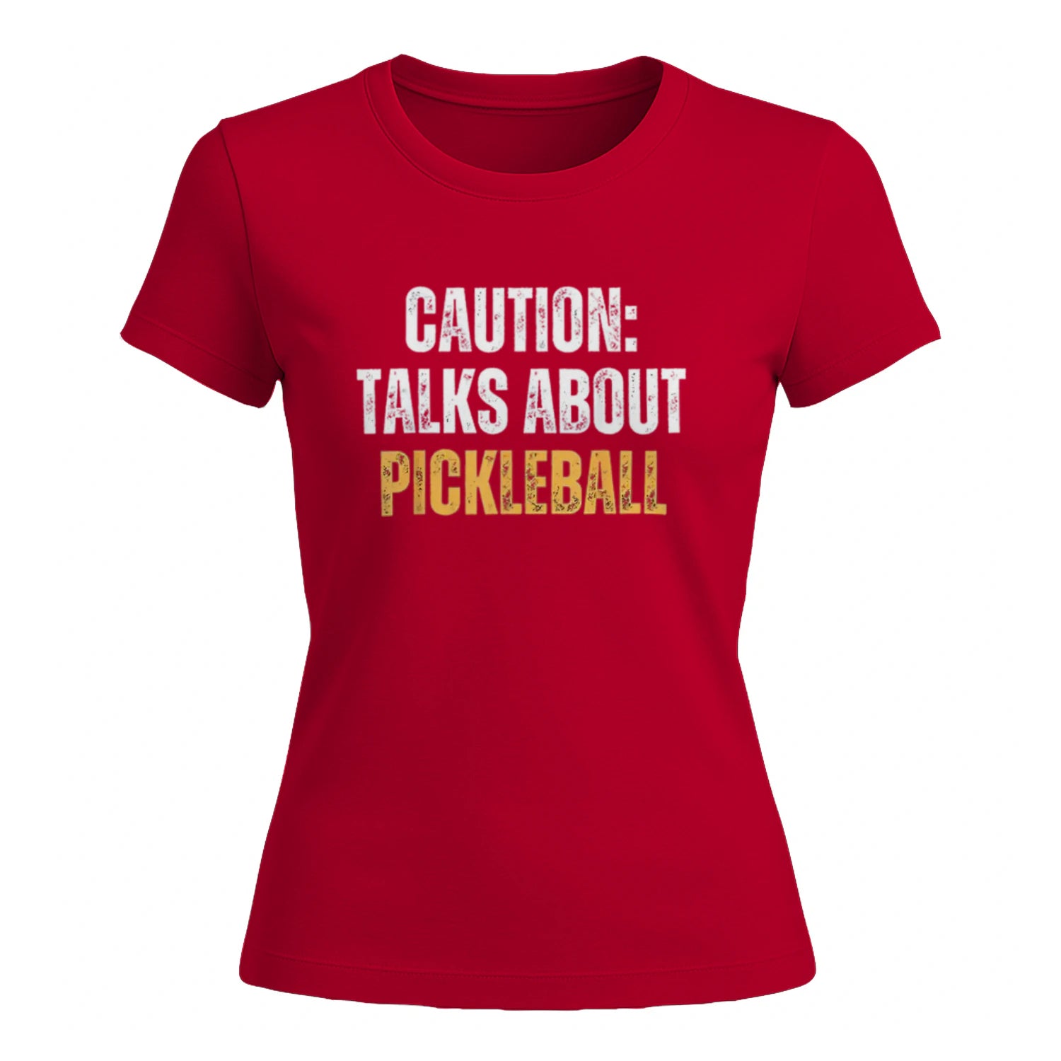 Caution: Talks About Pickleball for Women’s T-Shirt – Funny Gift