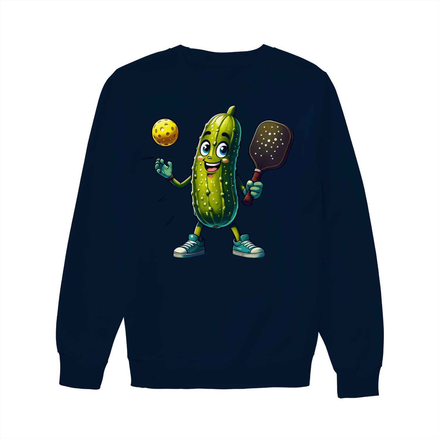 funny pickle pickleball player cartoon Women’s Sweatshirt – Funny Gift