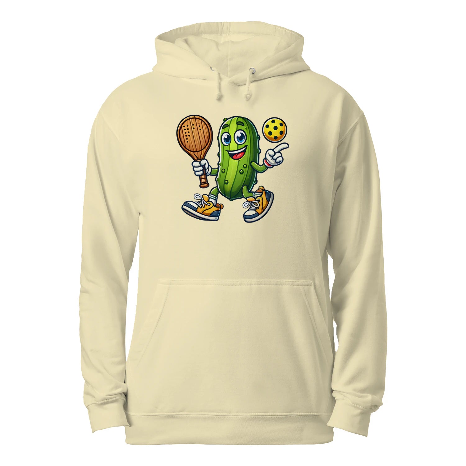 Funny Pickle Pickleball Player Cartoon Men’s Hoodie – Funny Gift