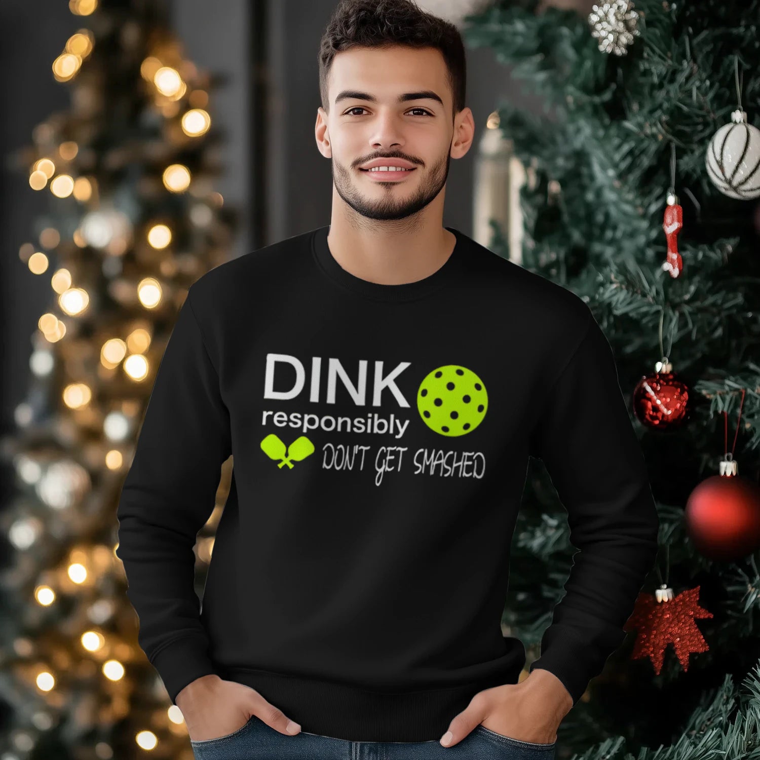 Dink Responsibly Pickleball Men’s Sweatshirt – Funny Gift