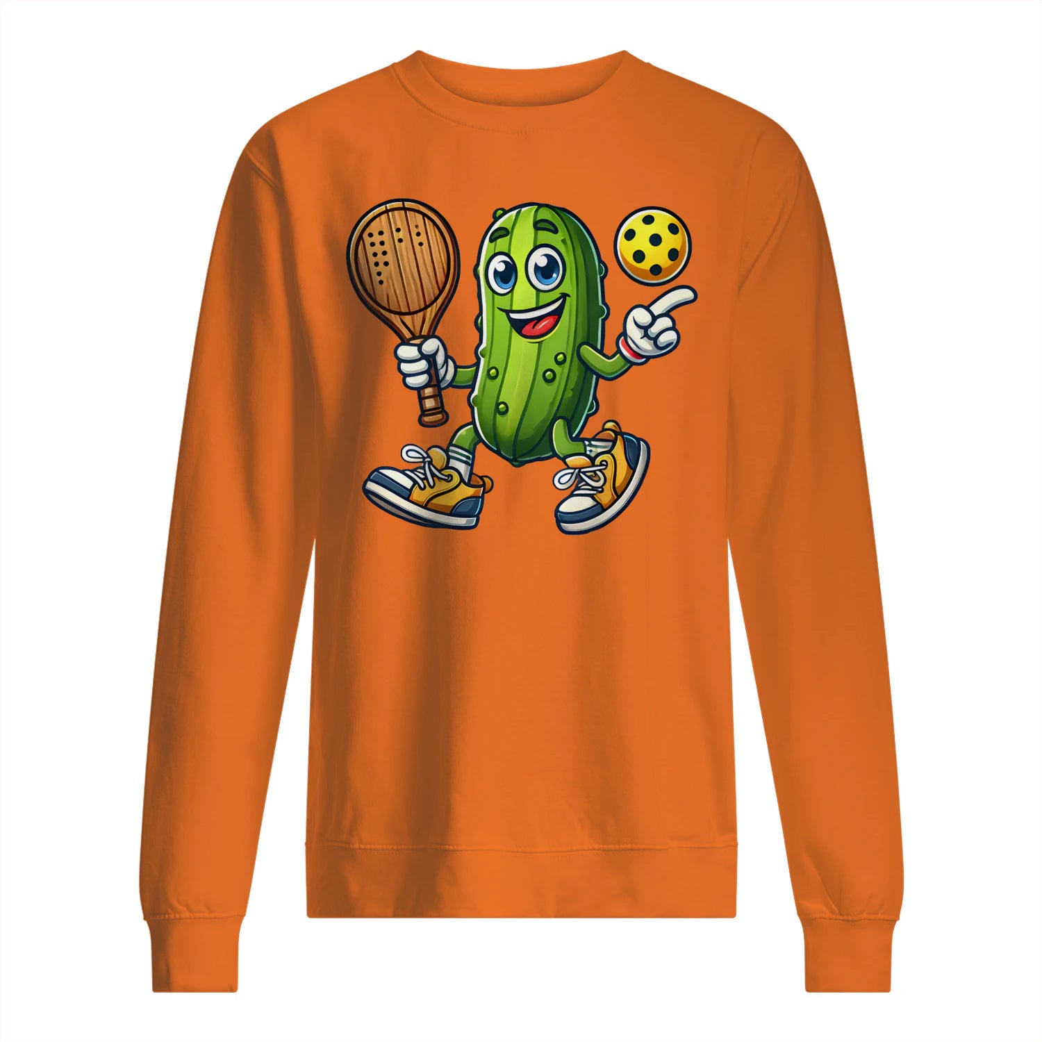 Funny Pickle Pickleball Player Cartoon Classic Men’s Sweatshirt – Funny Gift