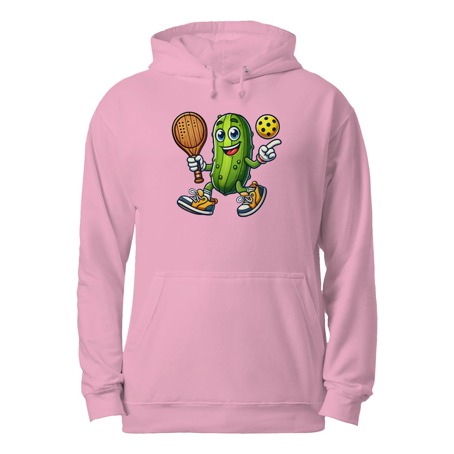 Funny Pickle Pickleball Player Cartoon Men’s Hoodie – Funny Gift