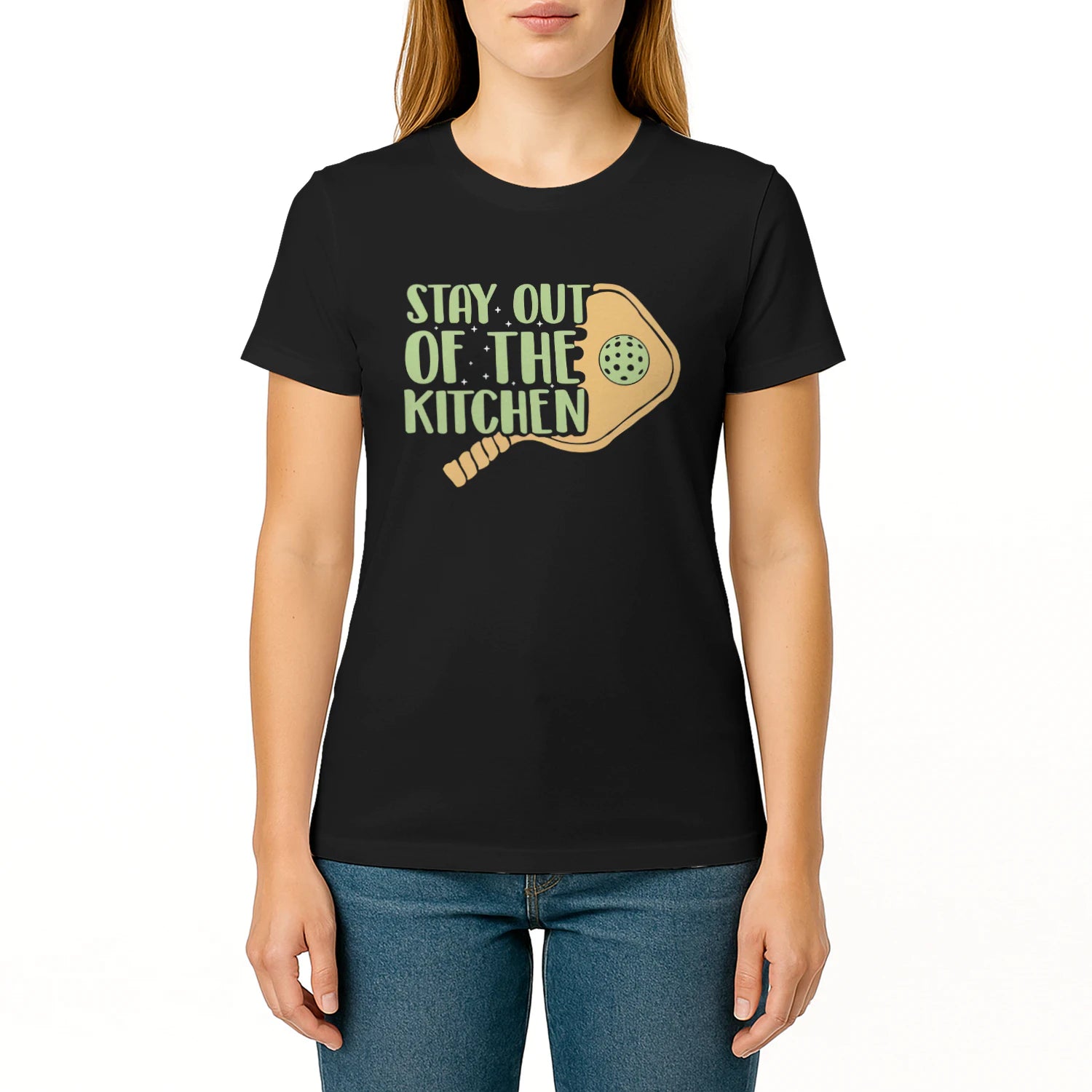 Stay Out of the Kitchen for Pickleball Women’s T-Shirt – Funny Gift