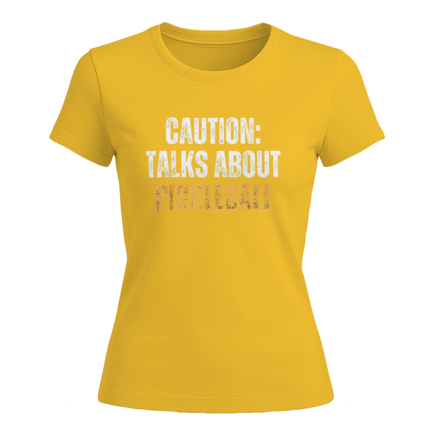 Caution: Talks About Pickleball for Women’s T-Shirt – Funny Gift