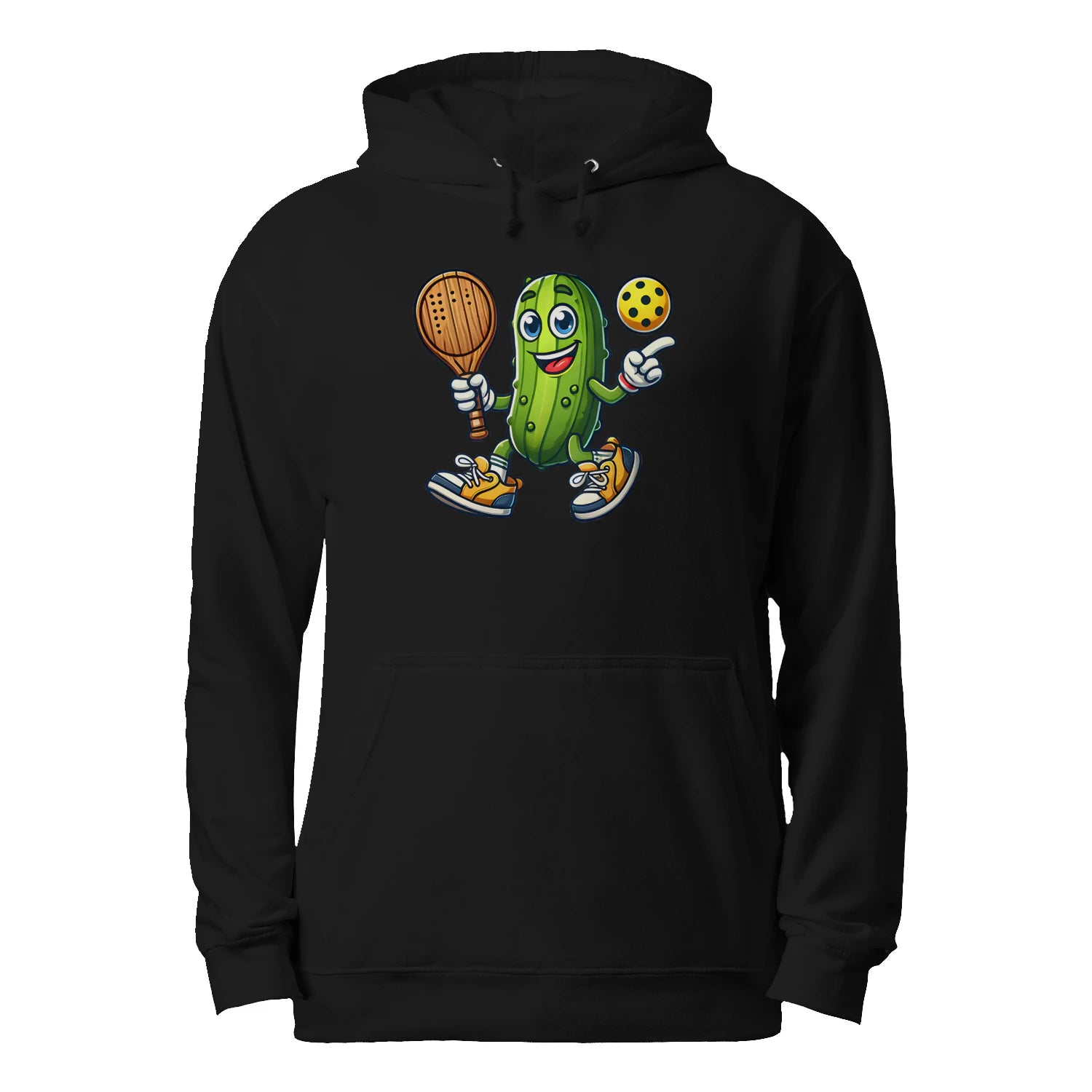 Funny Pickle Pickleball Player Cartoon Men’s Hoodie – Funny Gift