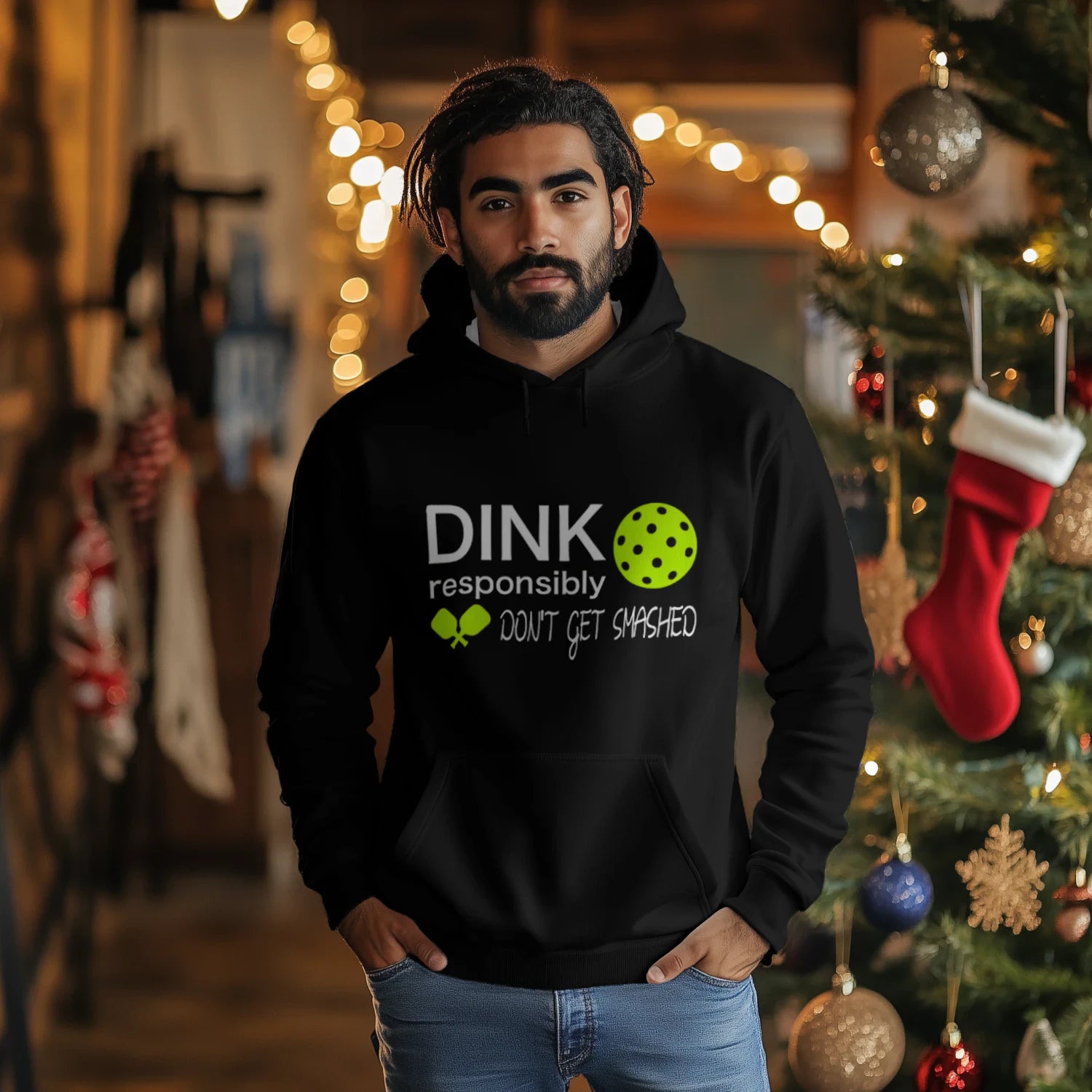 Dink Responsibly Pickleball Men’s Hoodie – Funny Gift